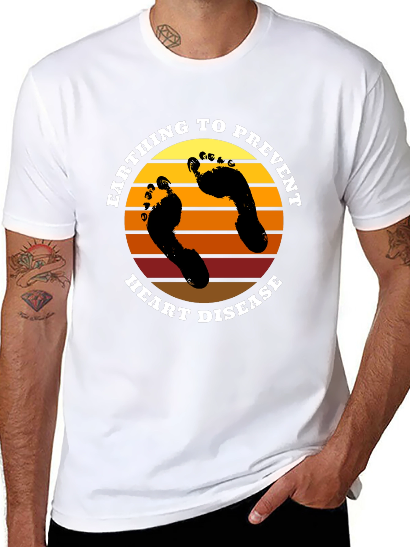 Earthing To Prevent Heart Disease Black T-Shirt