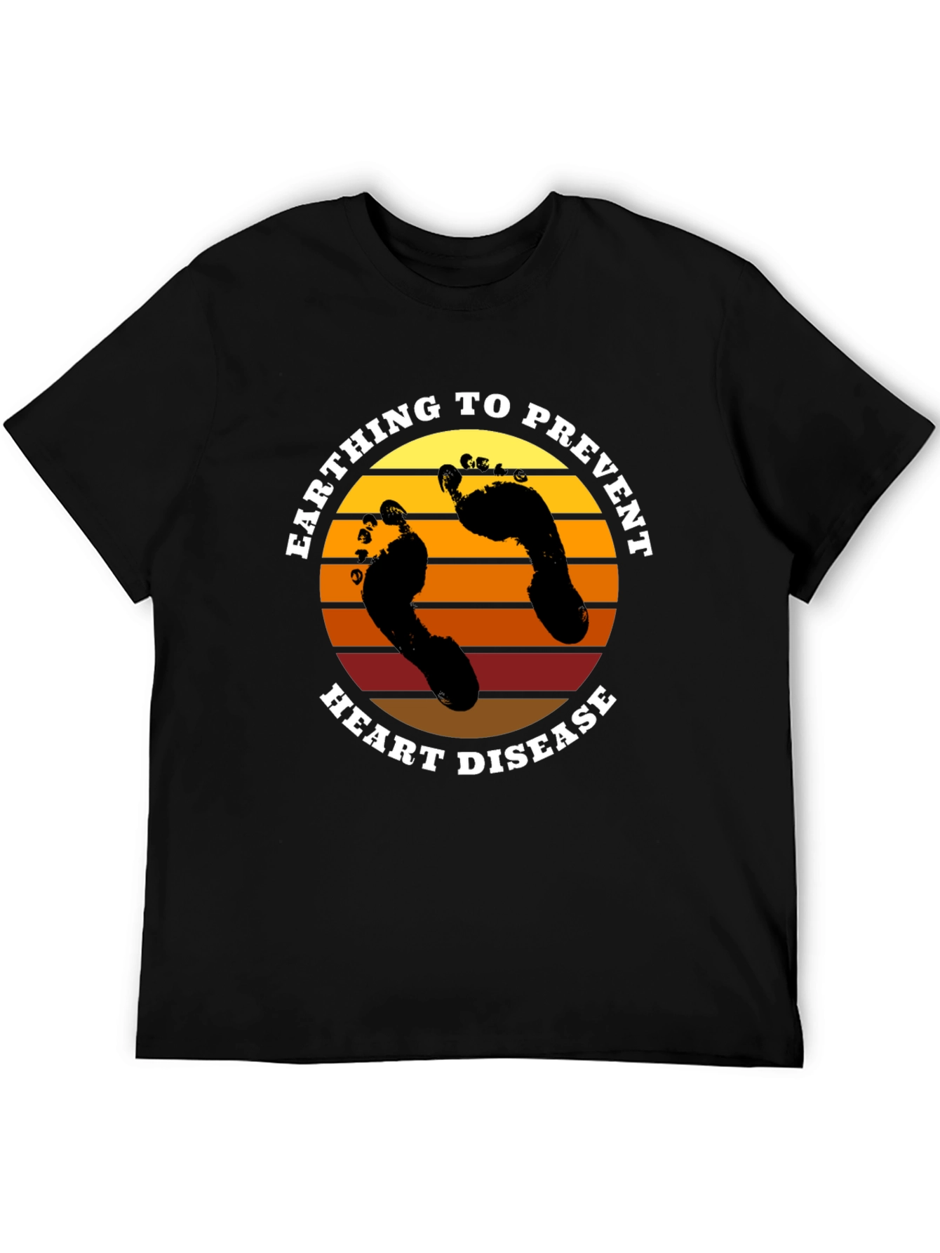 Earthing To Prevent Heart Disease Black T-Shirt
