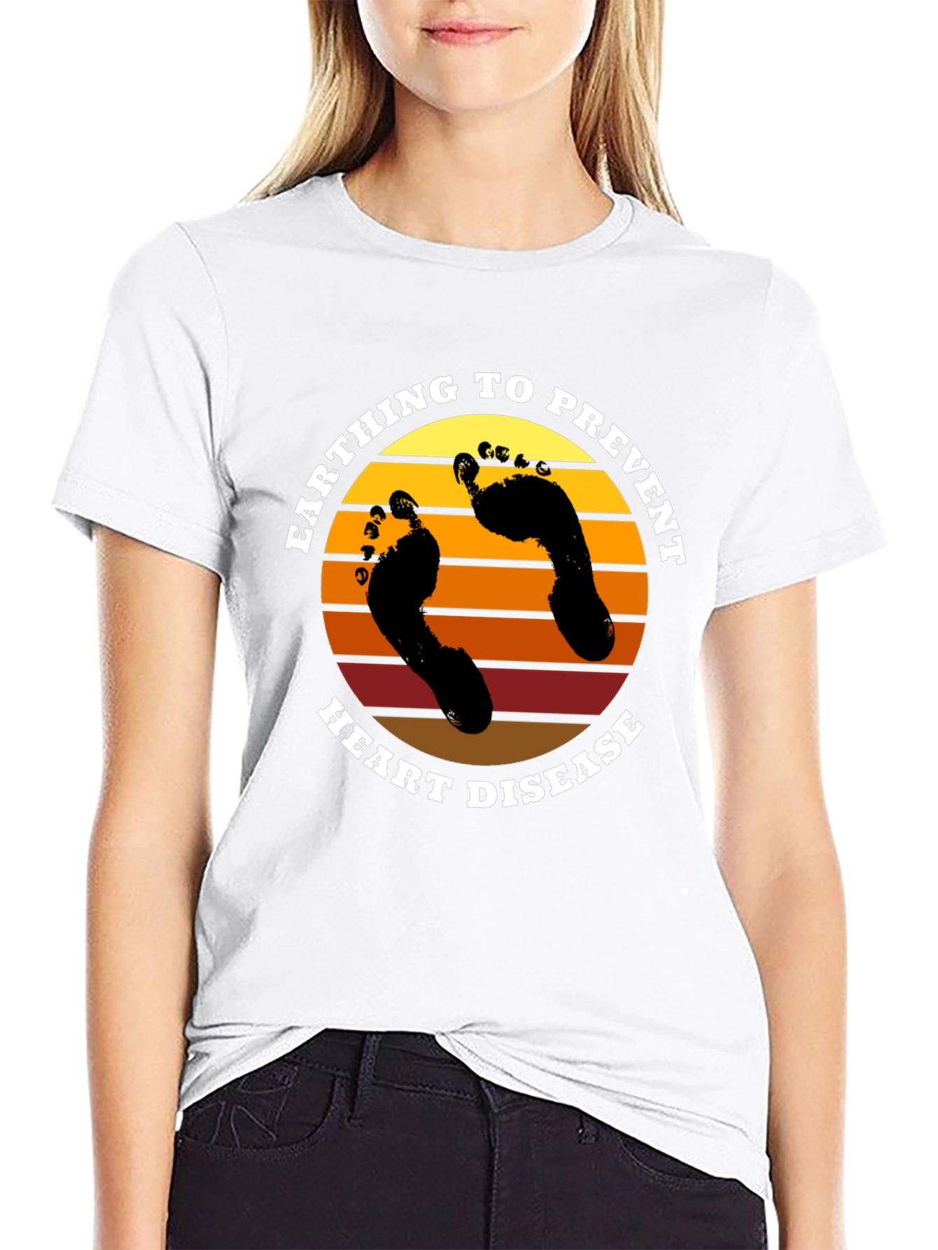Earthing To Prevent Heart Disease Black T-Shirt
