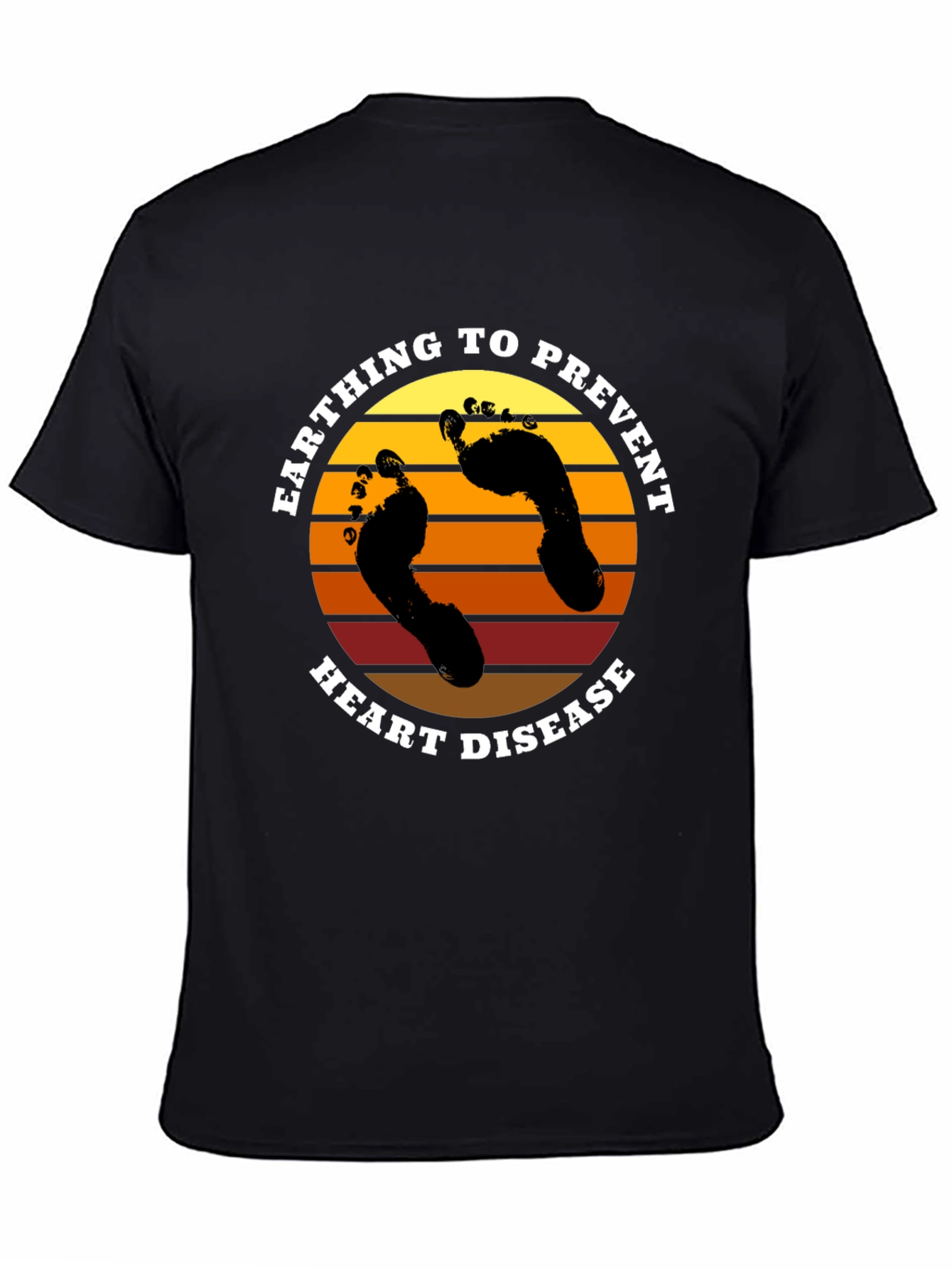 Earthing To Prevent Heart Disease Black T-Shirt