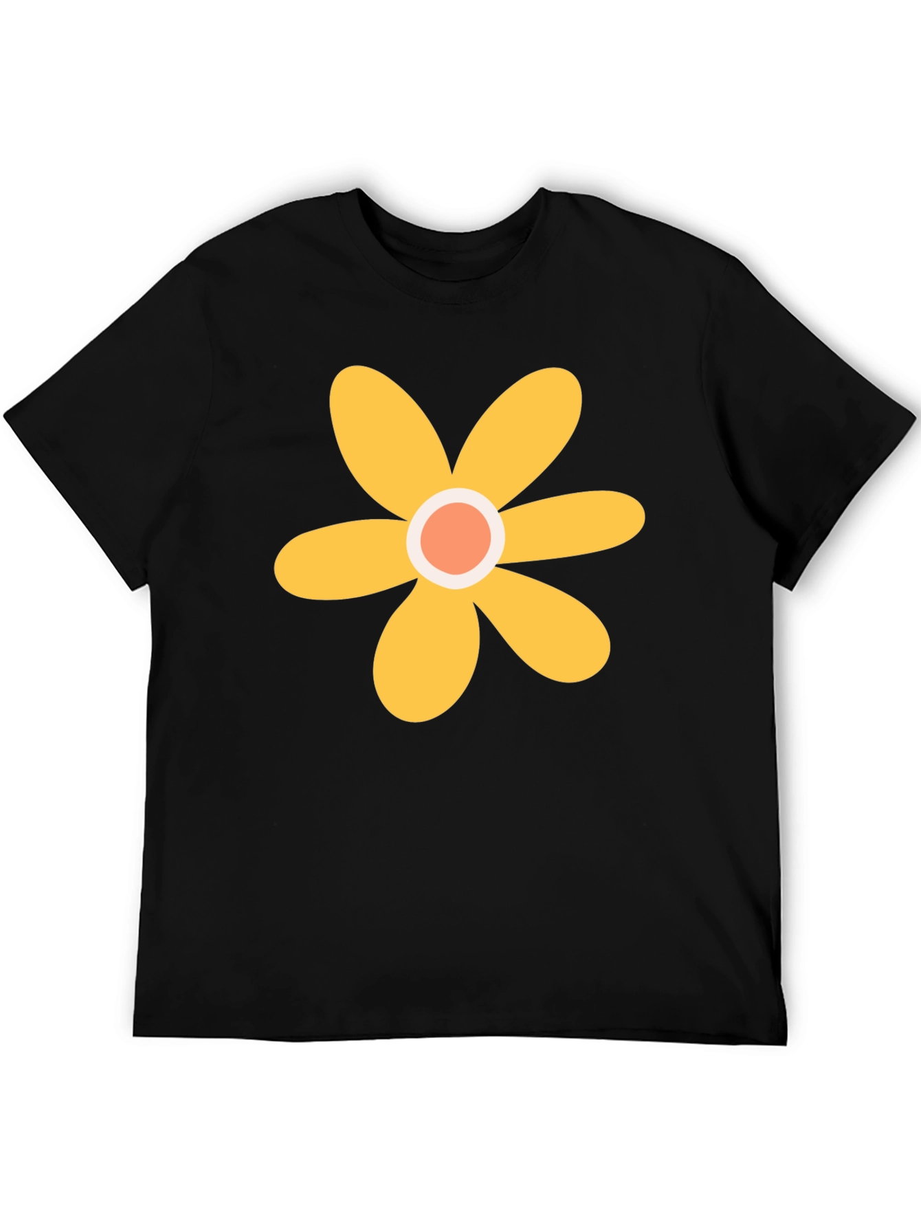 Groovy Flower Power Black T-Shirt