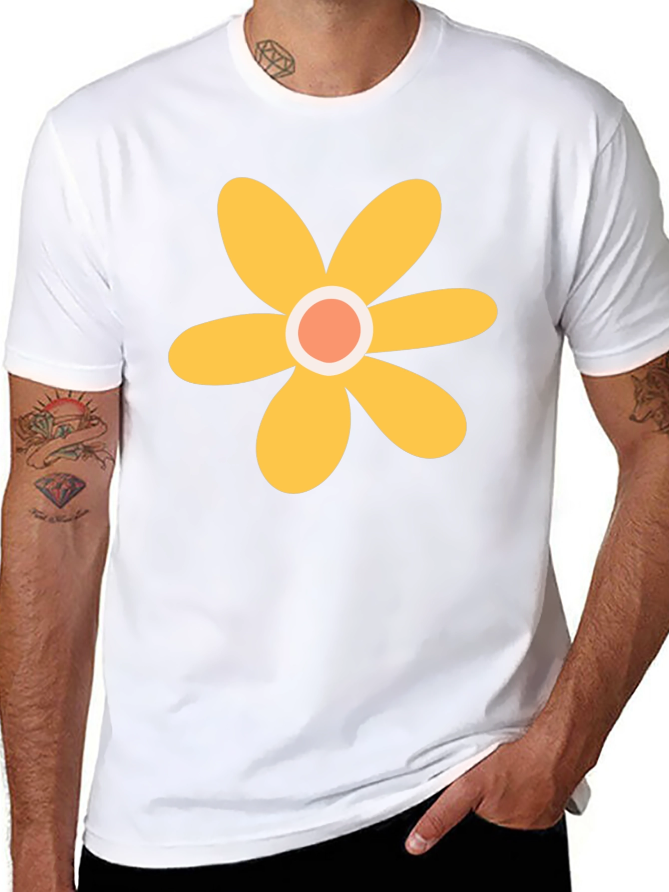 Groovy Flower Power Black T-Shirt