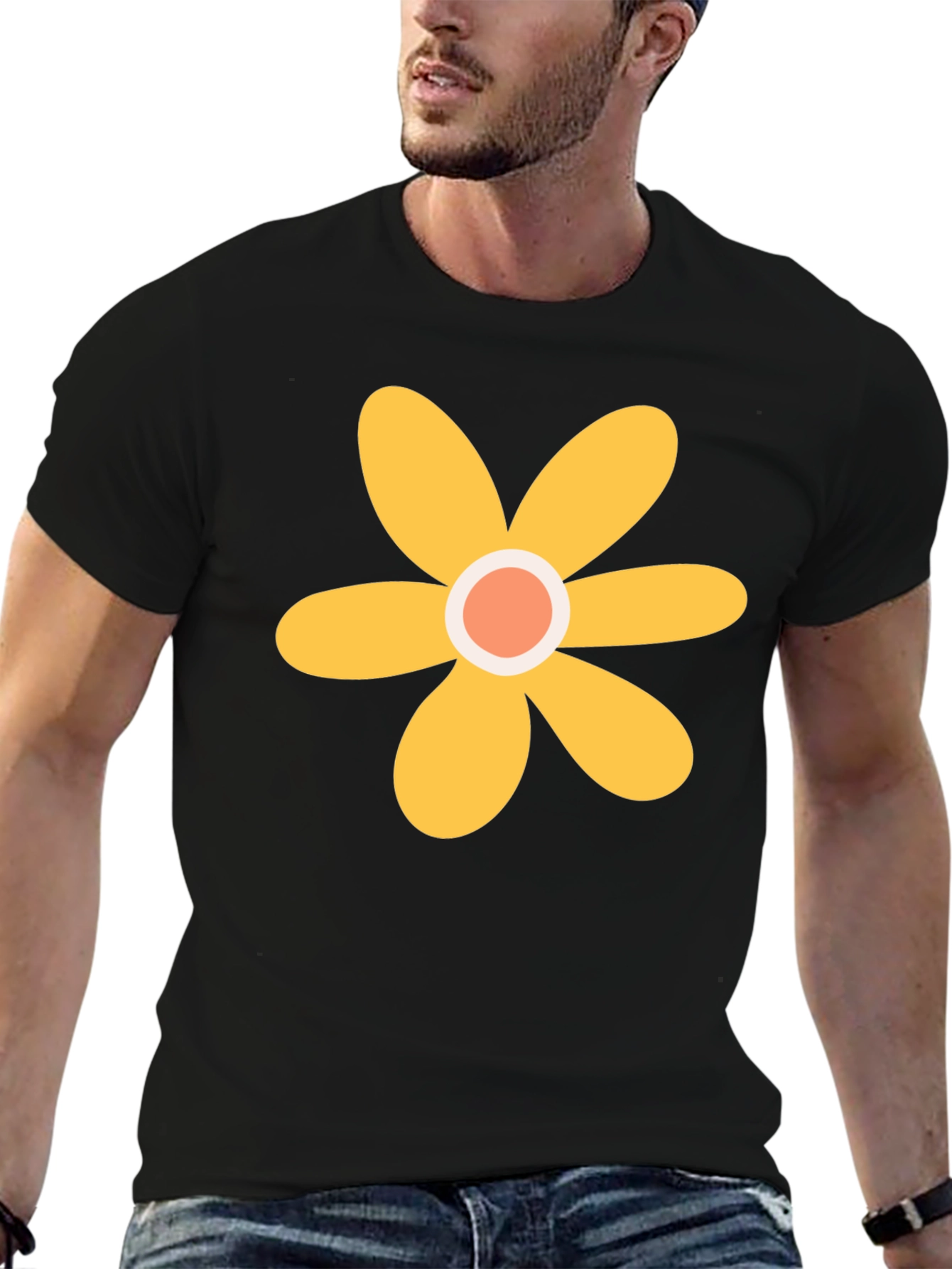 Groovy Flower Power Black T-Shirt