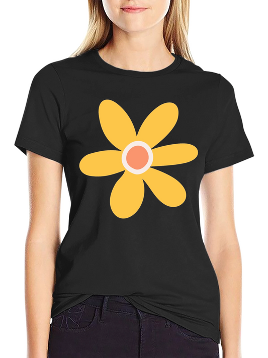 Groovy Flower Power Black T-Shirt