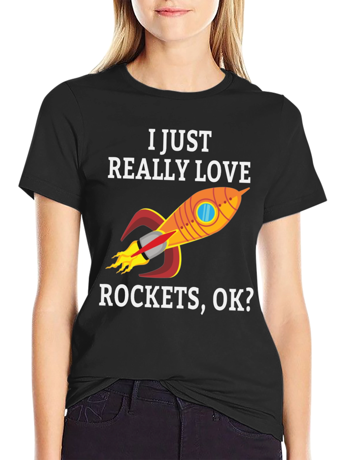 I Love Rockets Graphic T-Shirt - Space Fan Apparel