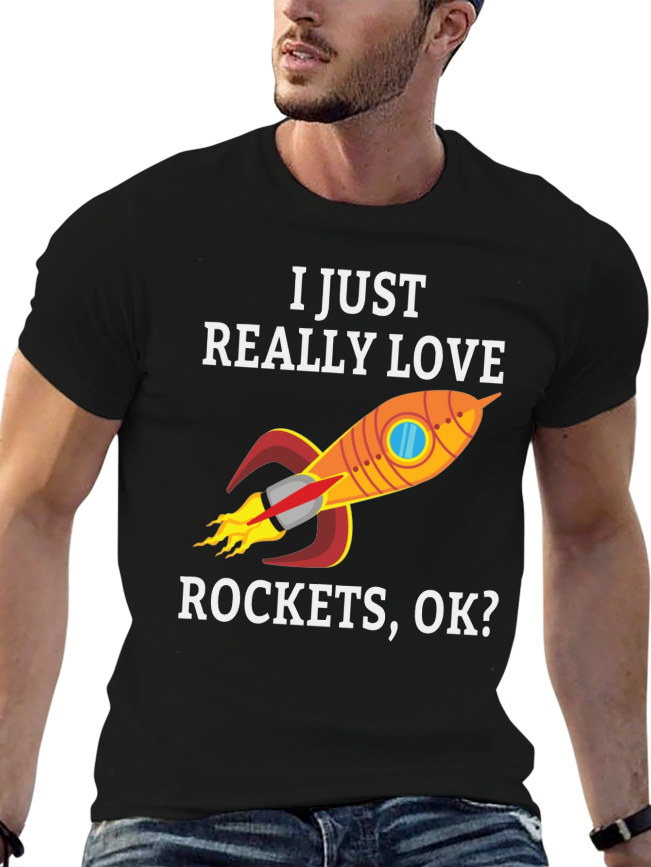 I Love Rockets Graphic T-Shirt - Space Fan Apparel