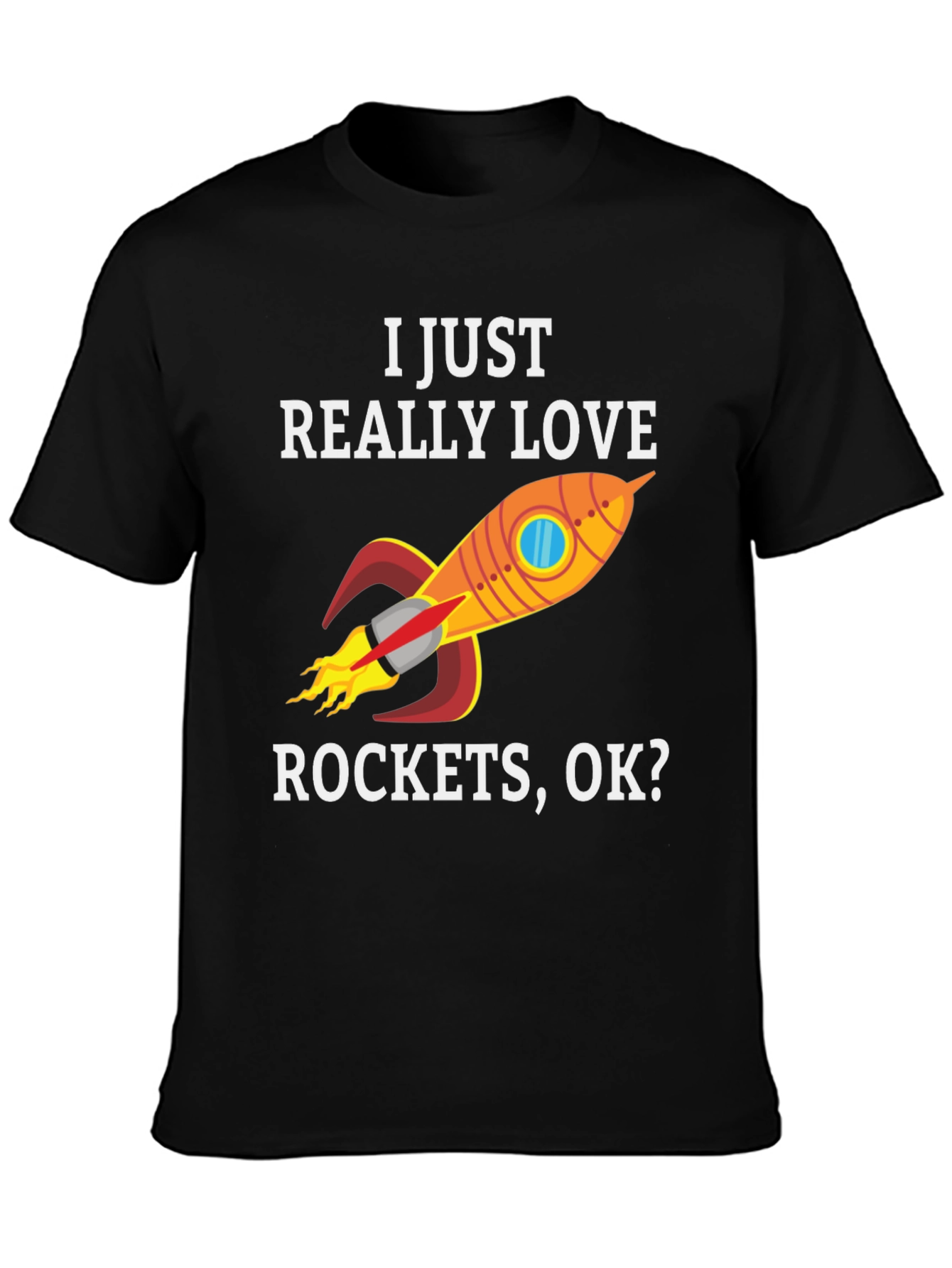 I Love Rockets Graphic T-Shirt - Space Fan Apparel