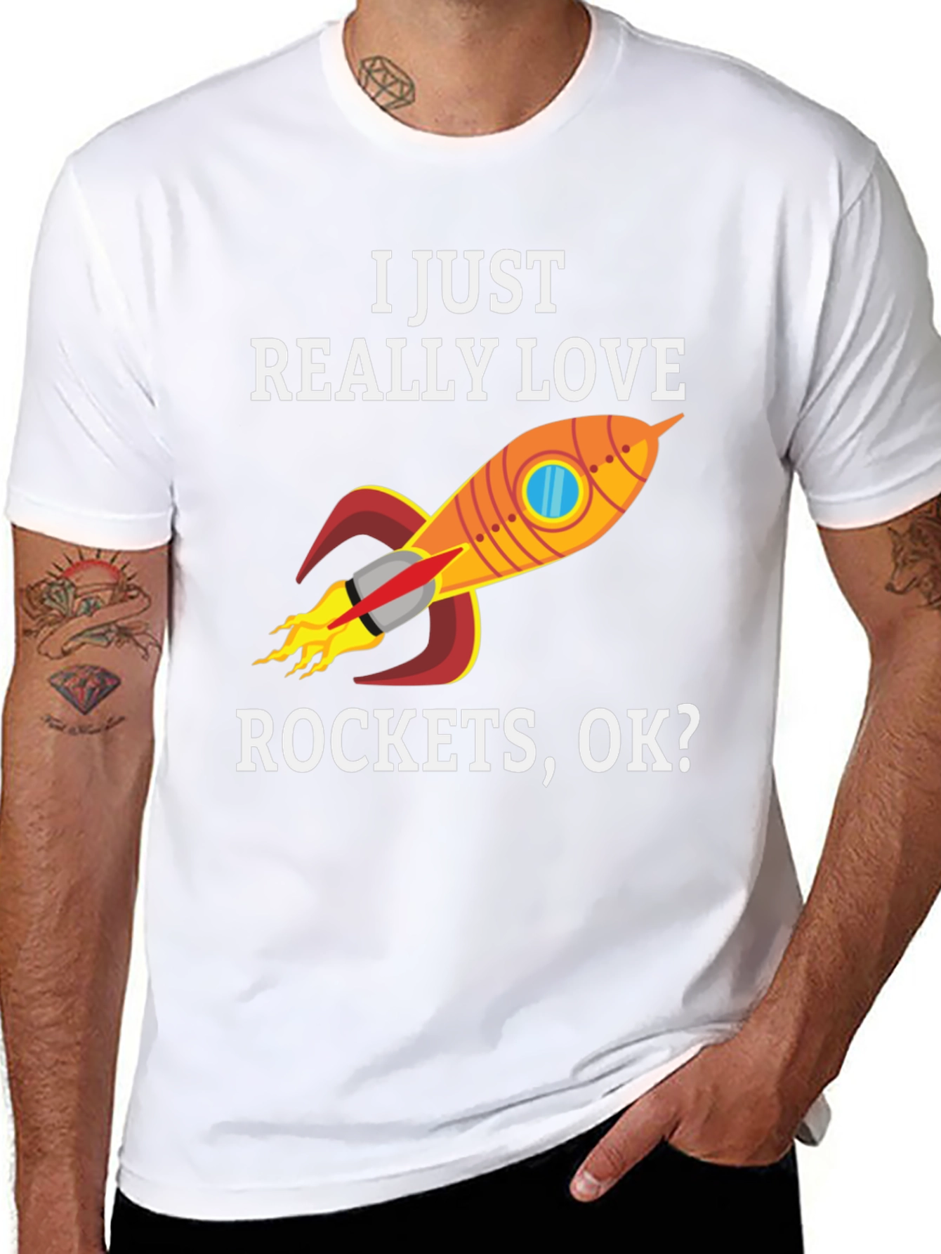 I Love Rockets Graphic T-Shirt - Space Fan Apparel