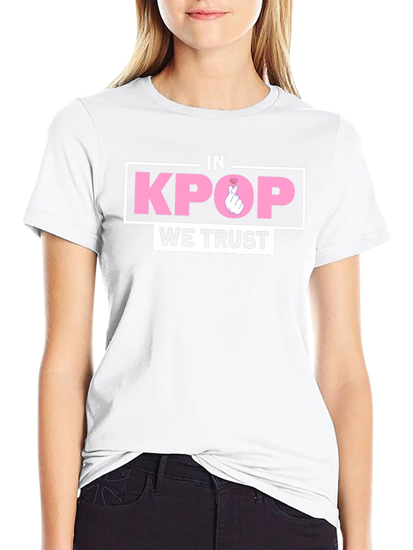In Kpop We Trust Black Graphic Tee