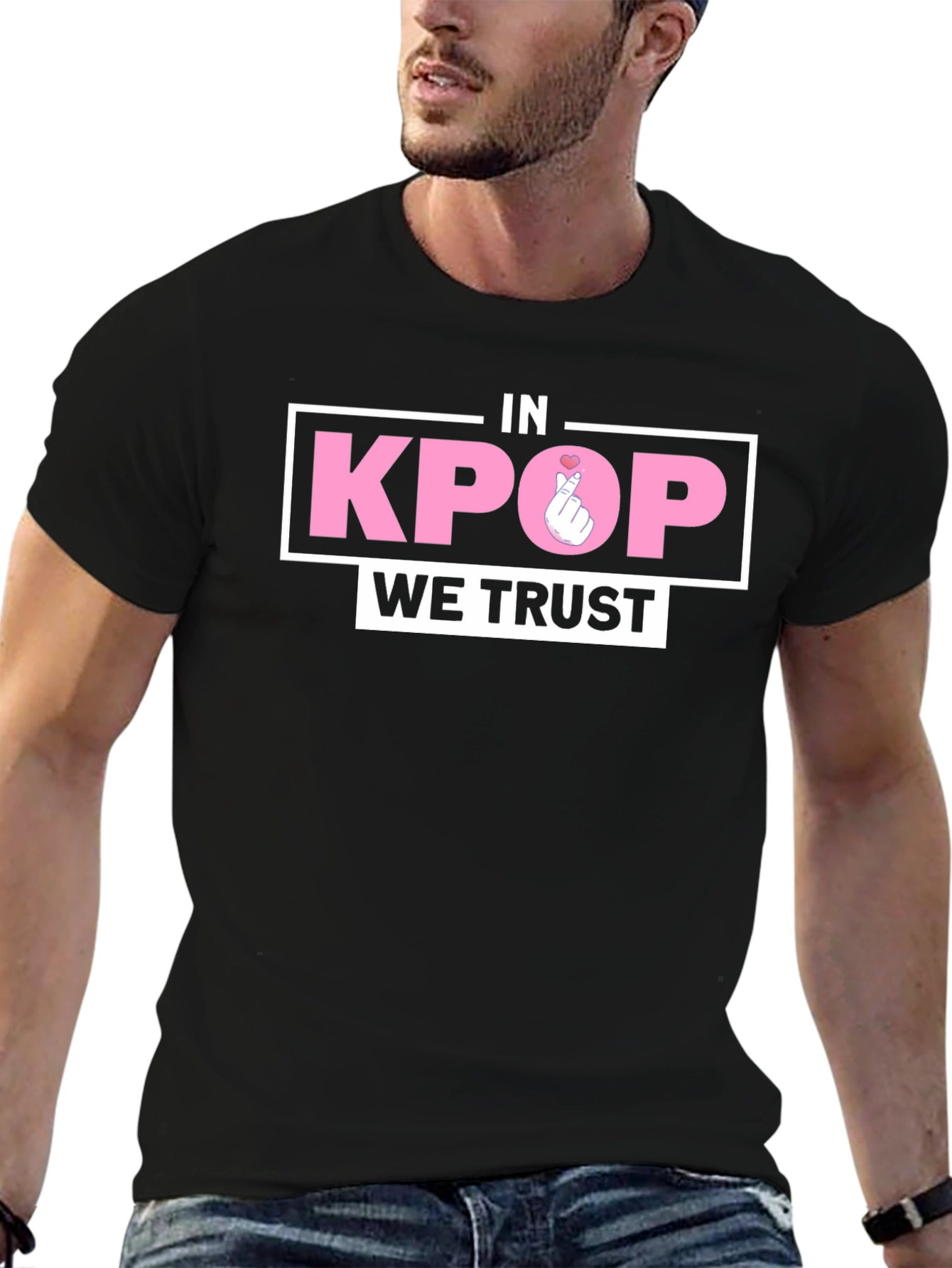 In Kpop We Trust Black Graphic Tee