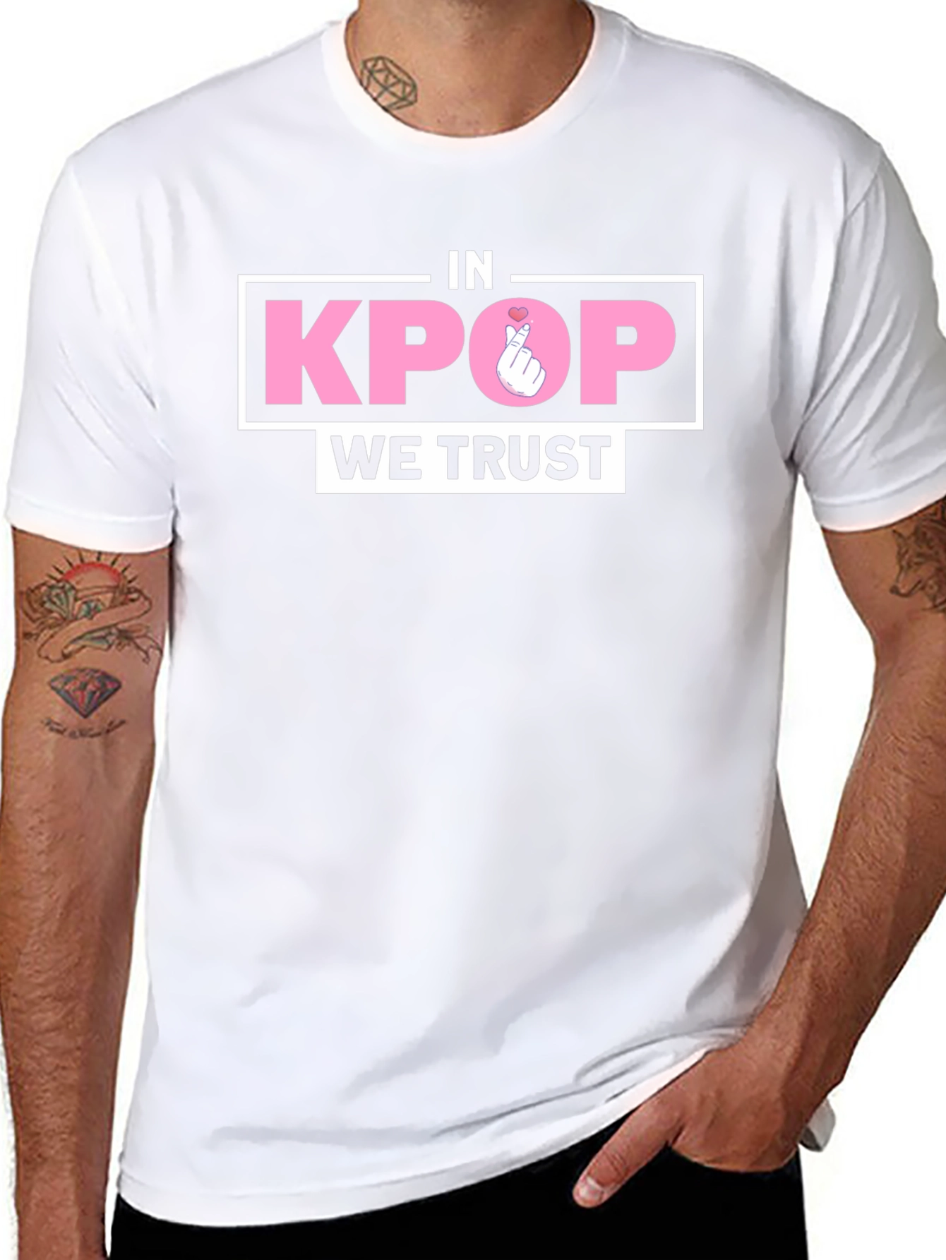 In Kpop We Trust Black Graphic Tee