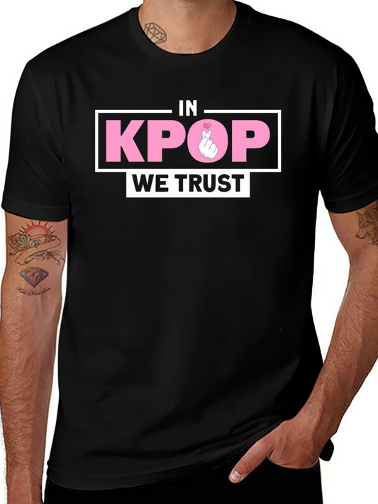 In Kpop We Trust Black Graphic Tee