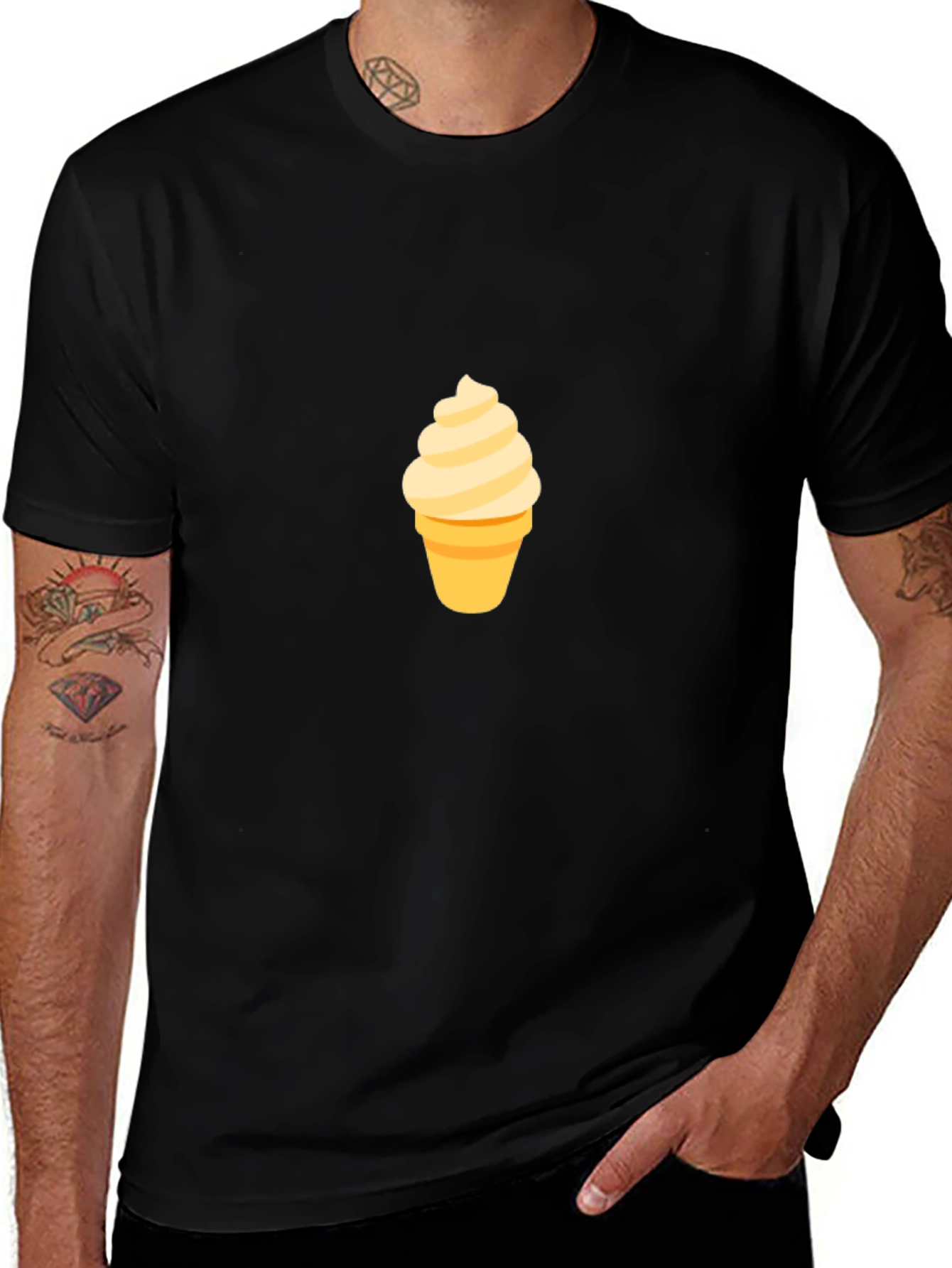 Ice Cream Graphic Black T-Shirt