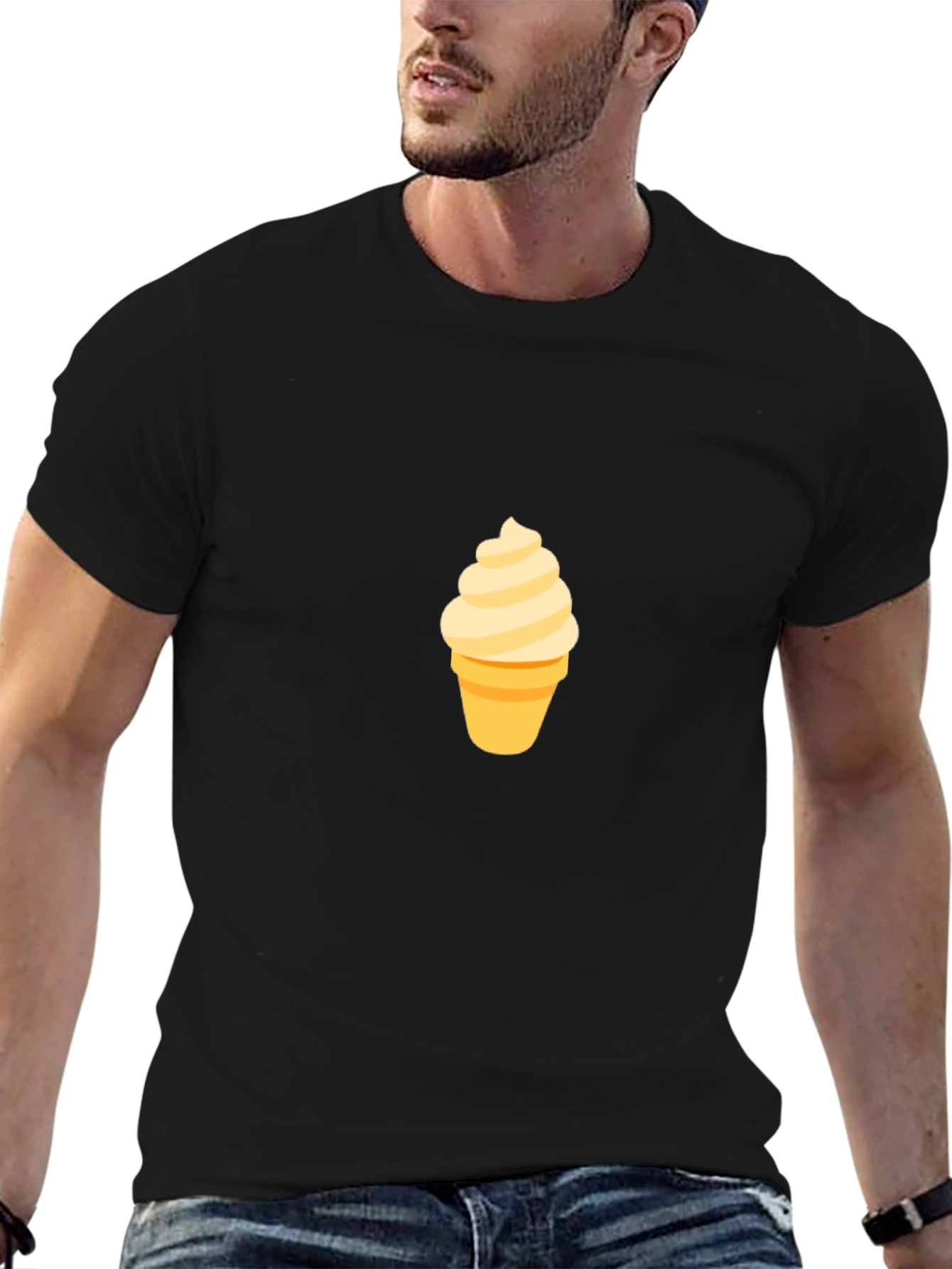 Ice Cream Graphic Black T-Shirt