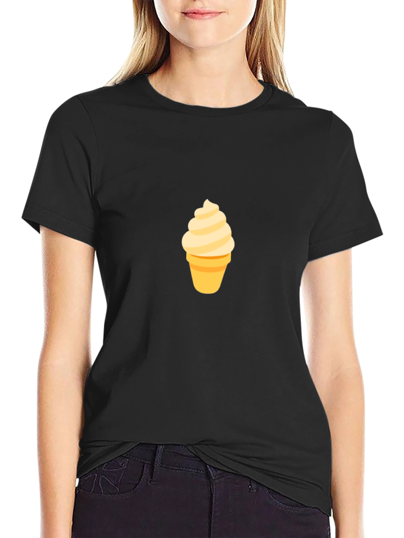 Ice Cream Graphic Black T-Shirt