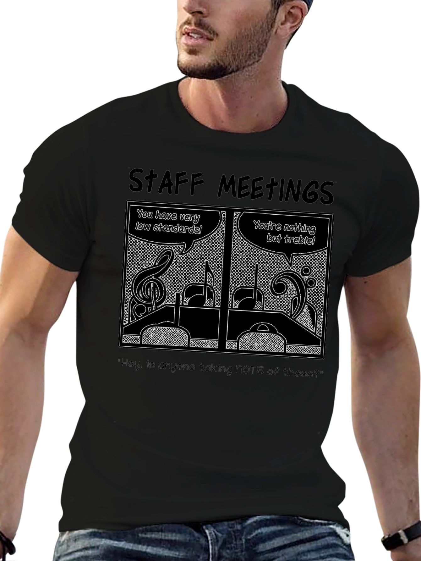 Staff Meetings Music Pun T-Shirt