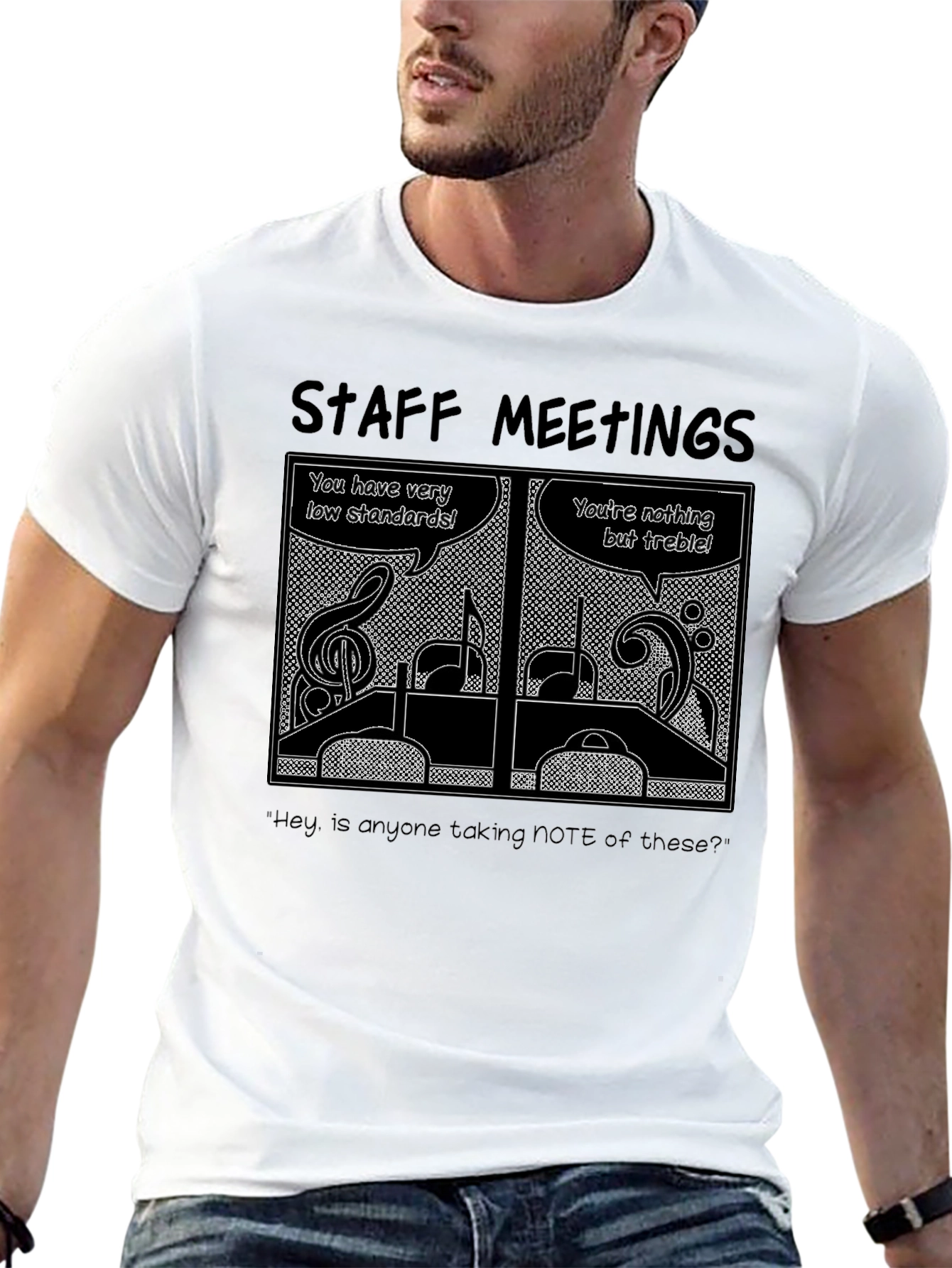Staff Meetings Music Pun T-Shirt