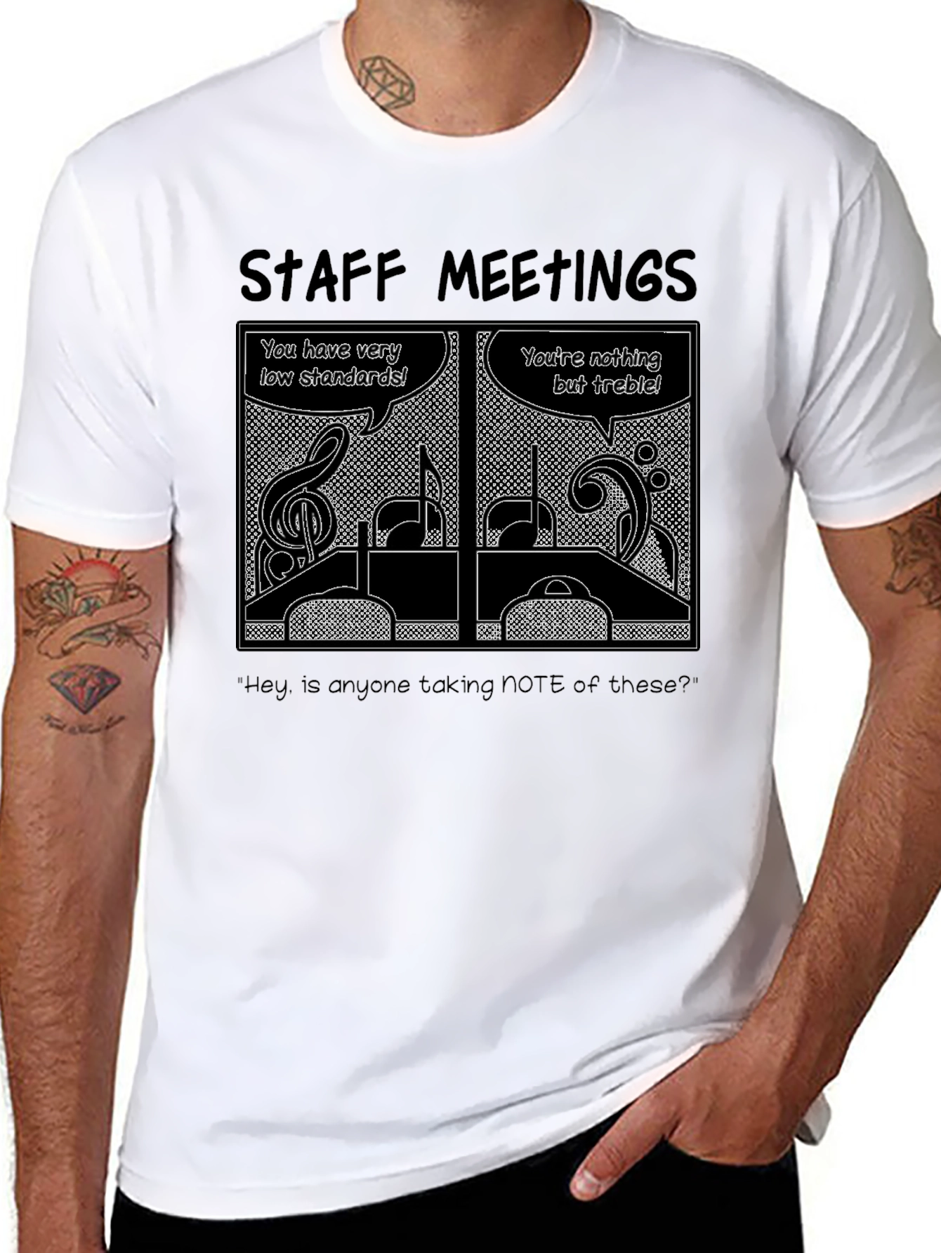 Staff Meetings Music Pun T-Shirt