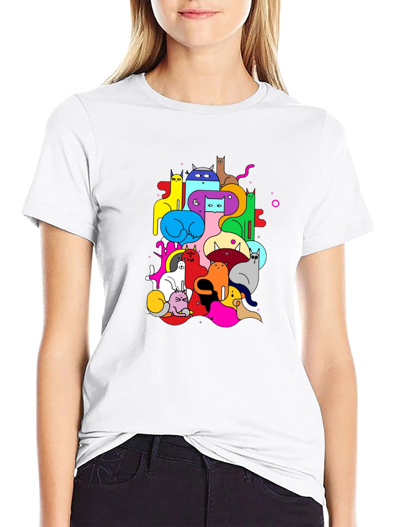 Colorful Cats Graphic Tee