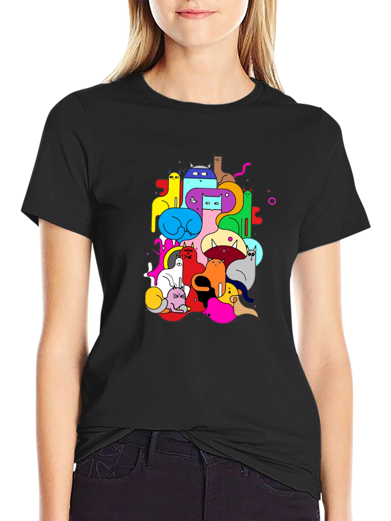 Colorful Cats Graphic Tee