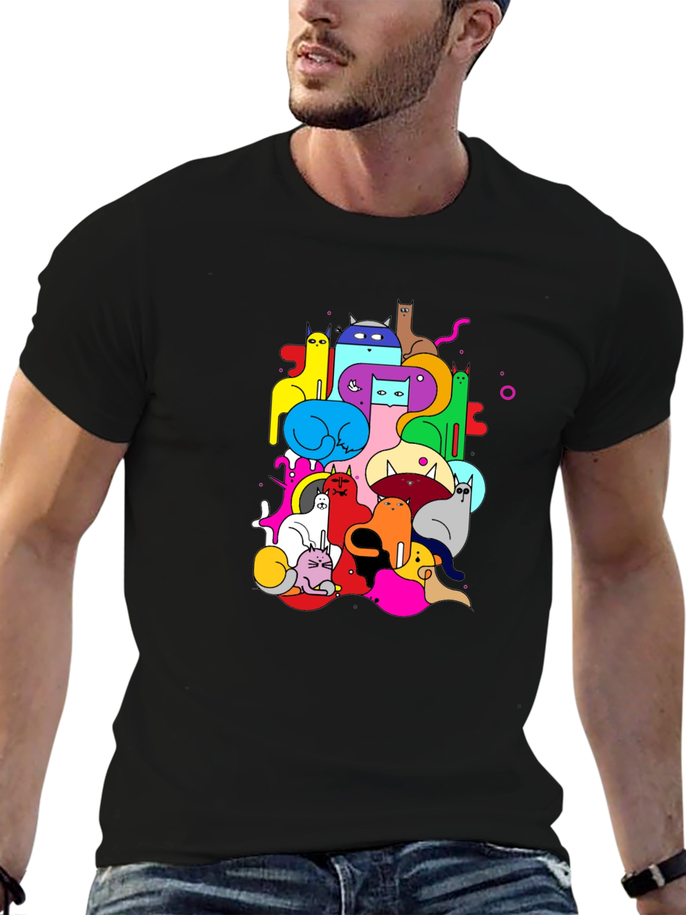 Colorful Cats Graphic Tee