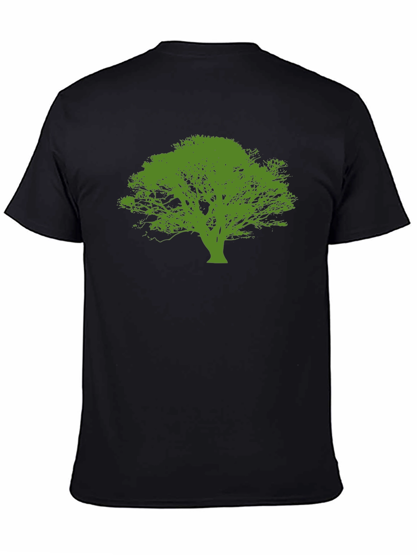 Green Tree Graphic Black T-Shirt