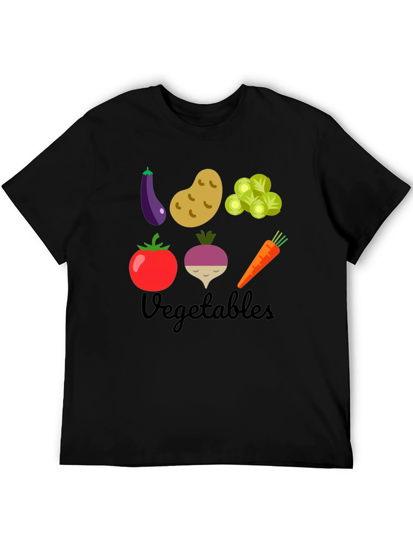 Vegetables Graphic T-Shirt - Black