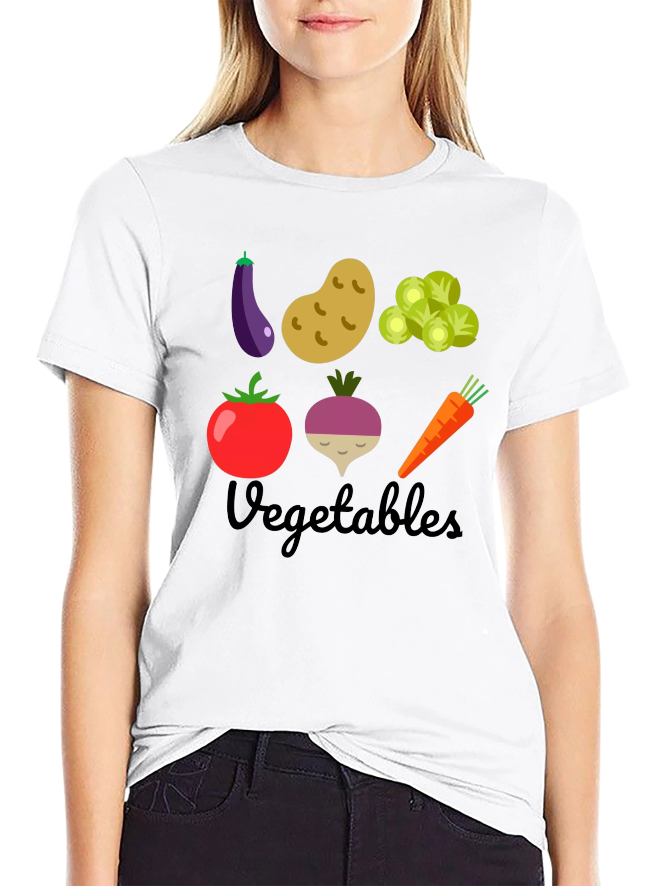 Vegetables Graphic T-Shirt - Black