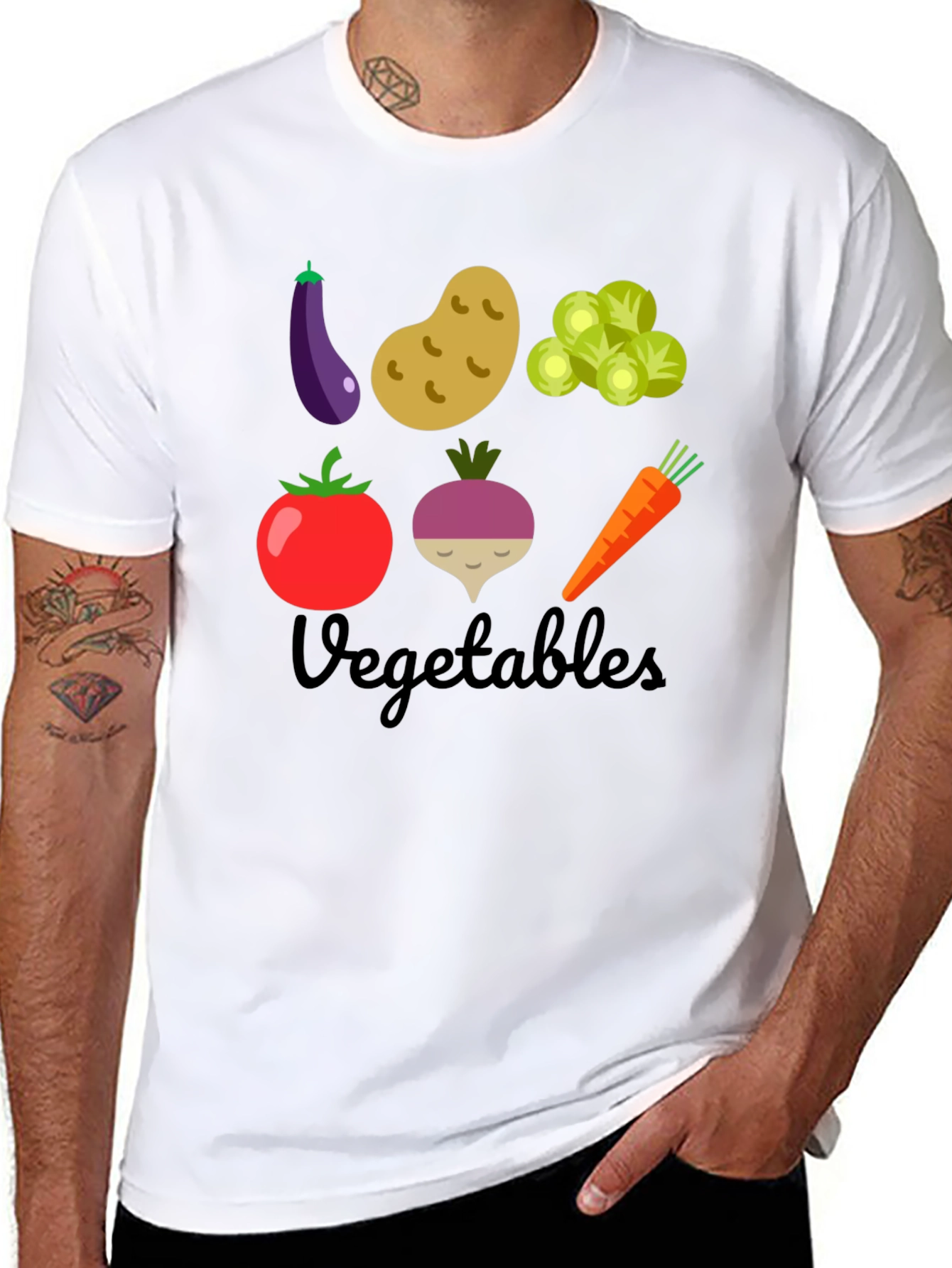 Vegetables Graphic T-Shirt - Black