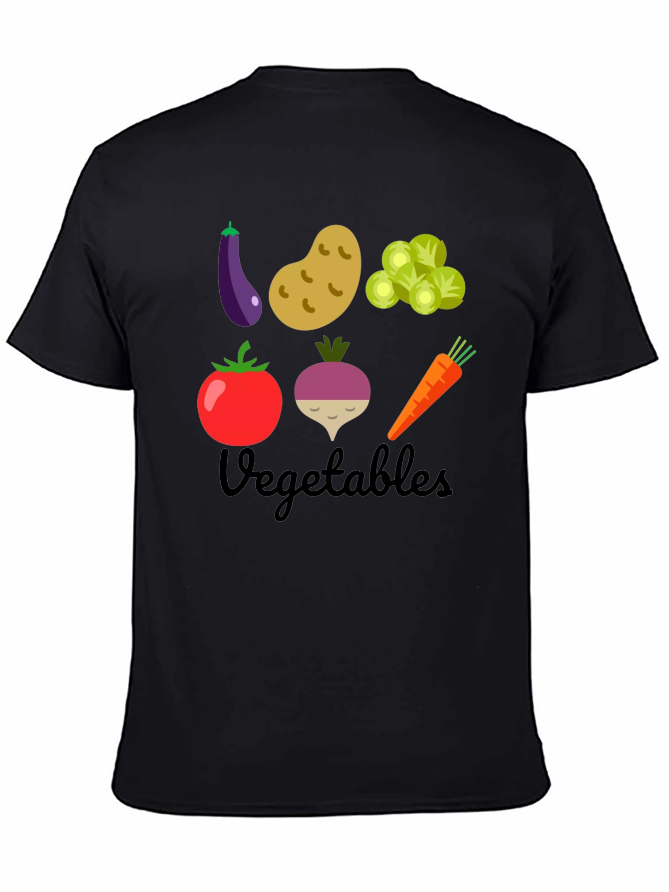 Vegetables Graphic T-Shirt - Black