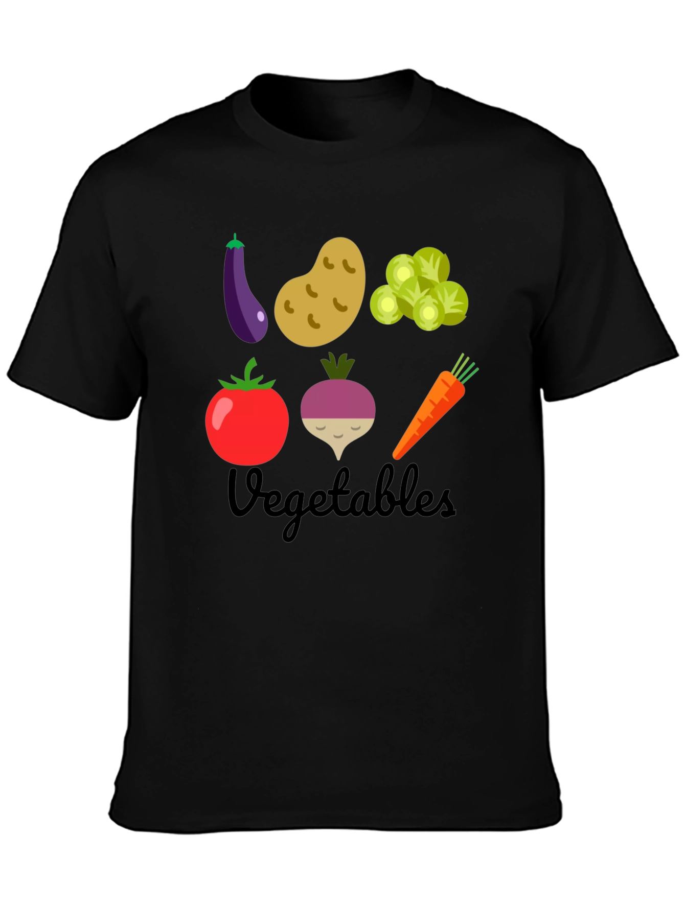 Vegetables Graphic T-Shirt - Black