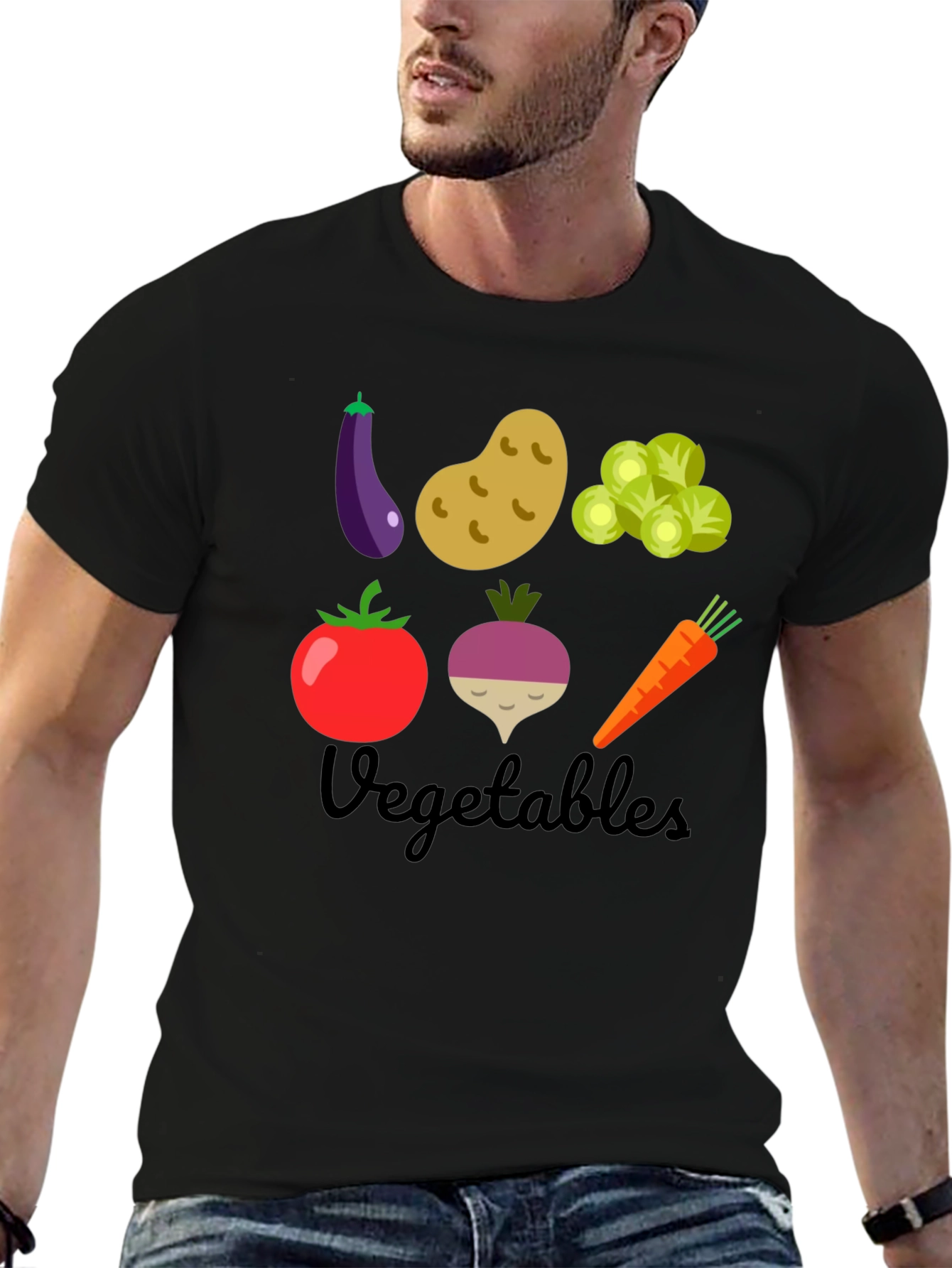 Vegetables Graphic T-Shirt - Black