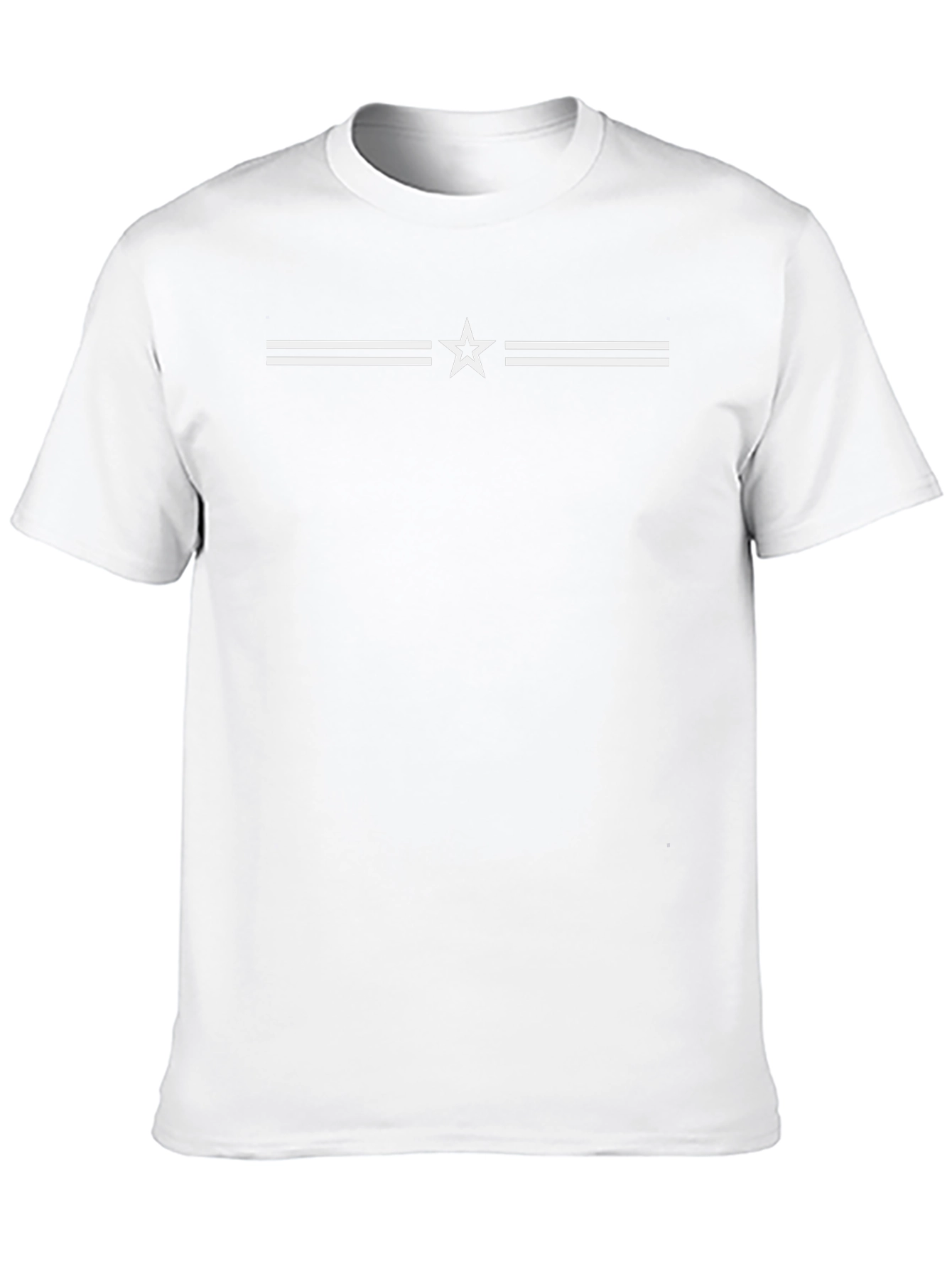 Black T-Shirt with Star Stripe Design
