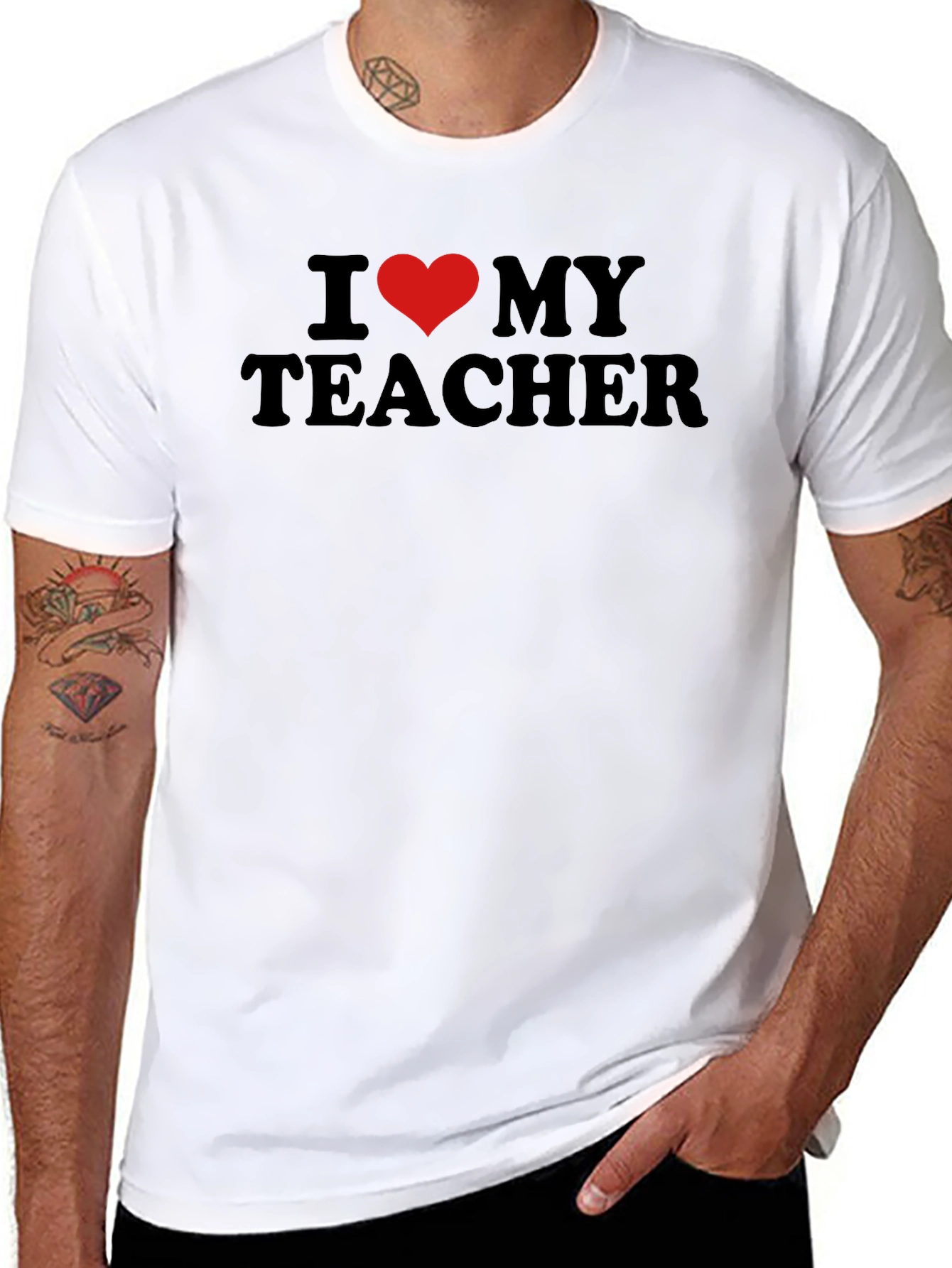 I Heart My Teacher Black T-Shirt