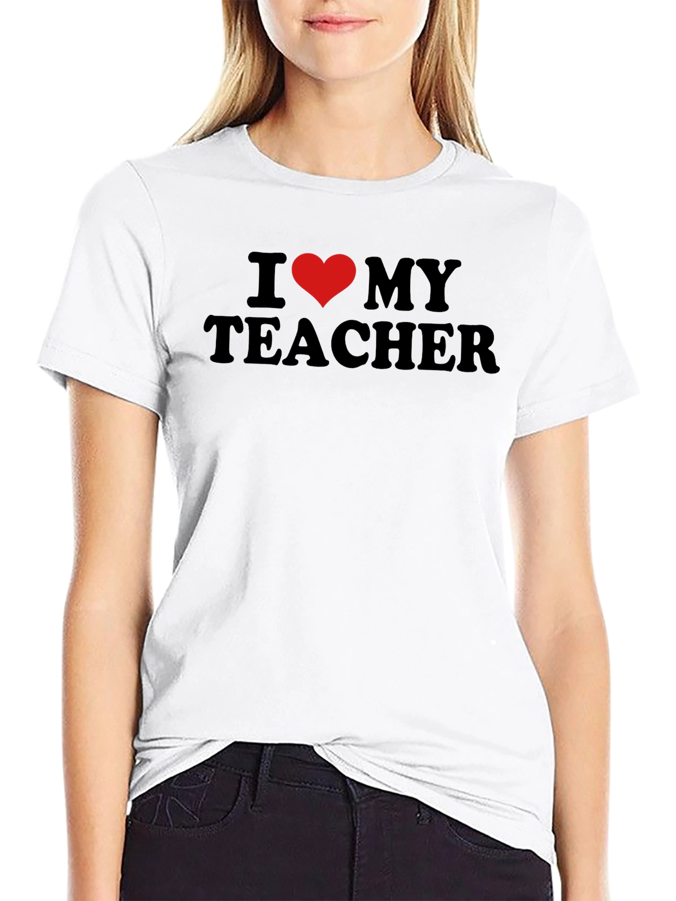 I Heart My Teacher Black T-Shirt