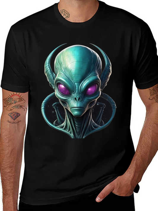 Alien Head Graphic T-Shirt - Sci-Fi Design