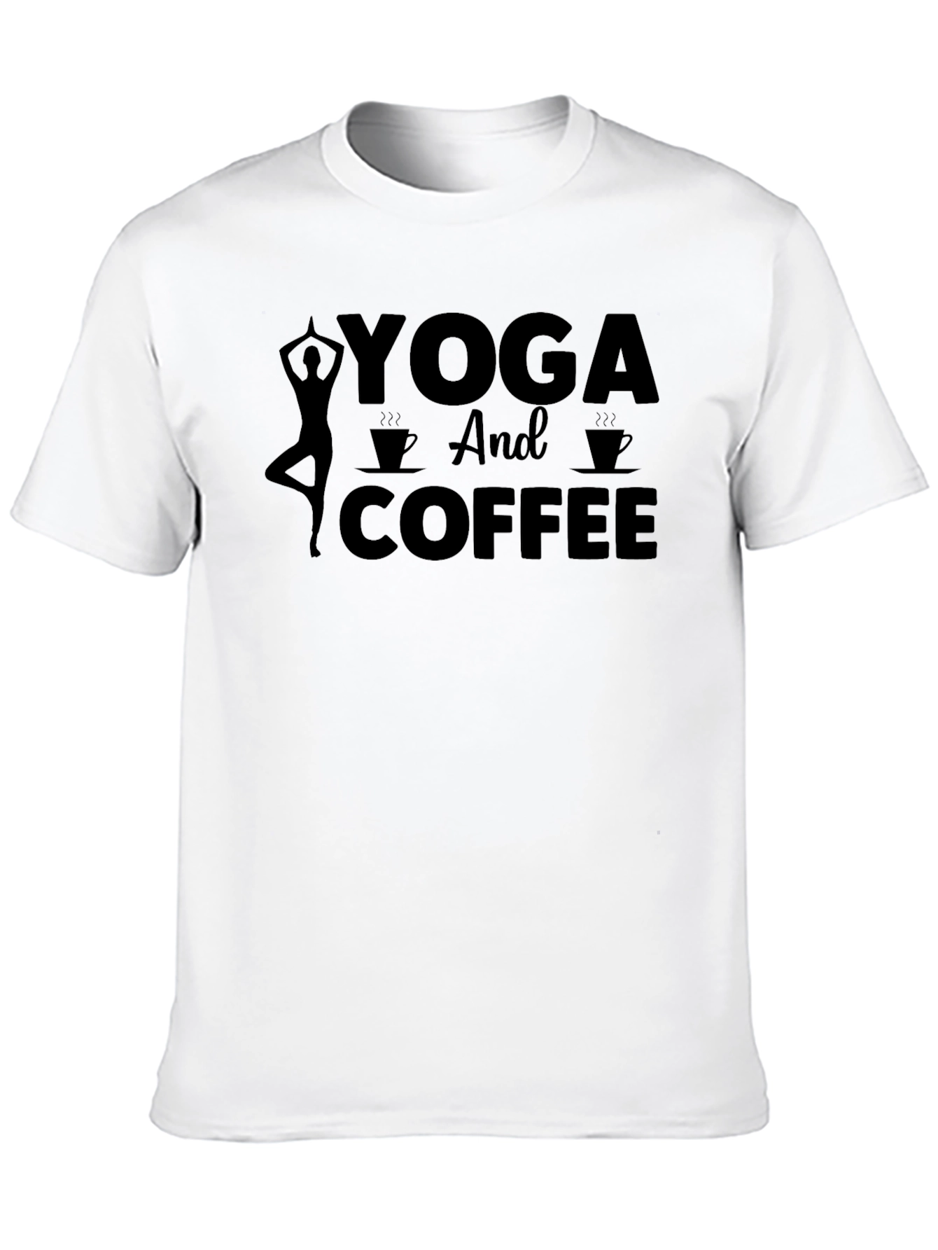 Yoga and Coffee Graphic Tee - Mens Black T-Shirt