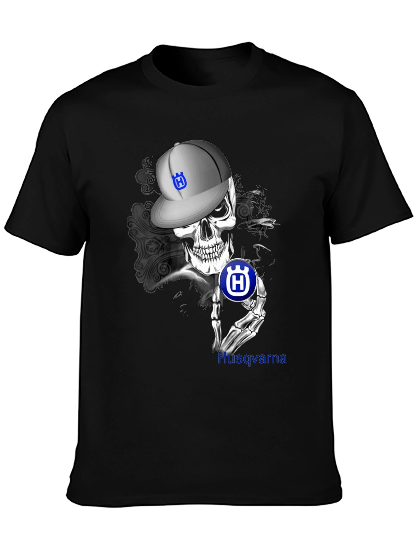Husqvarna Skull Graphic Tee - Mens Black T-Shirt