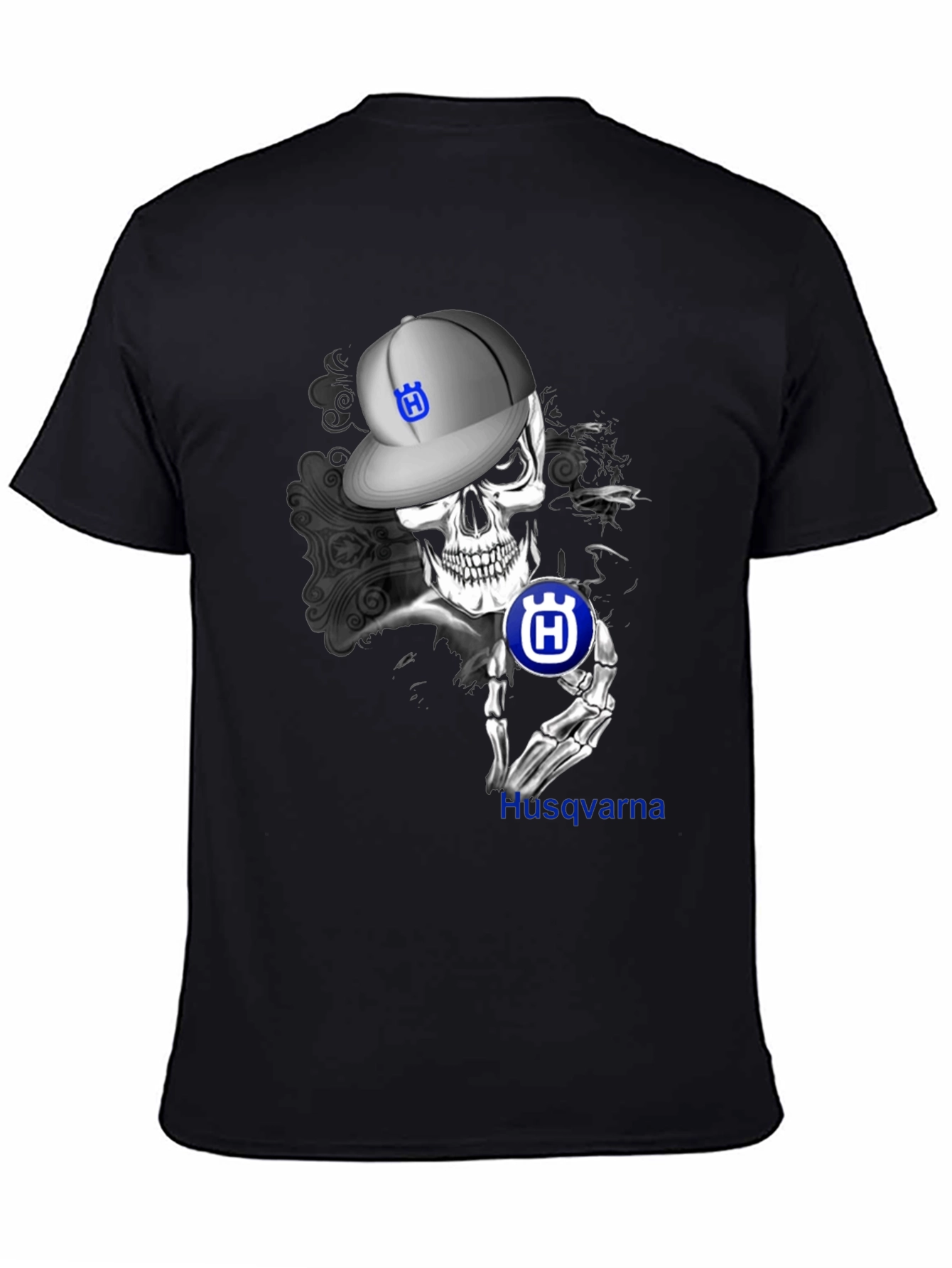 Husqvarna Skull Graphic Tee - Mens Black T-Shirt