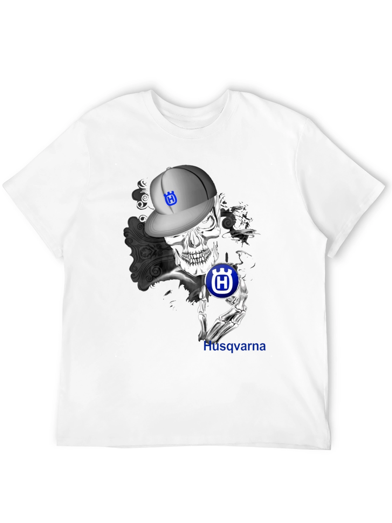 Husqvarna Skull Graphic Tee - Mens Black T-Shirt