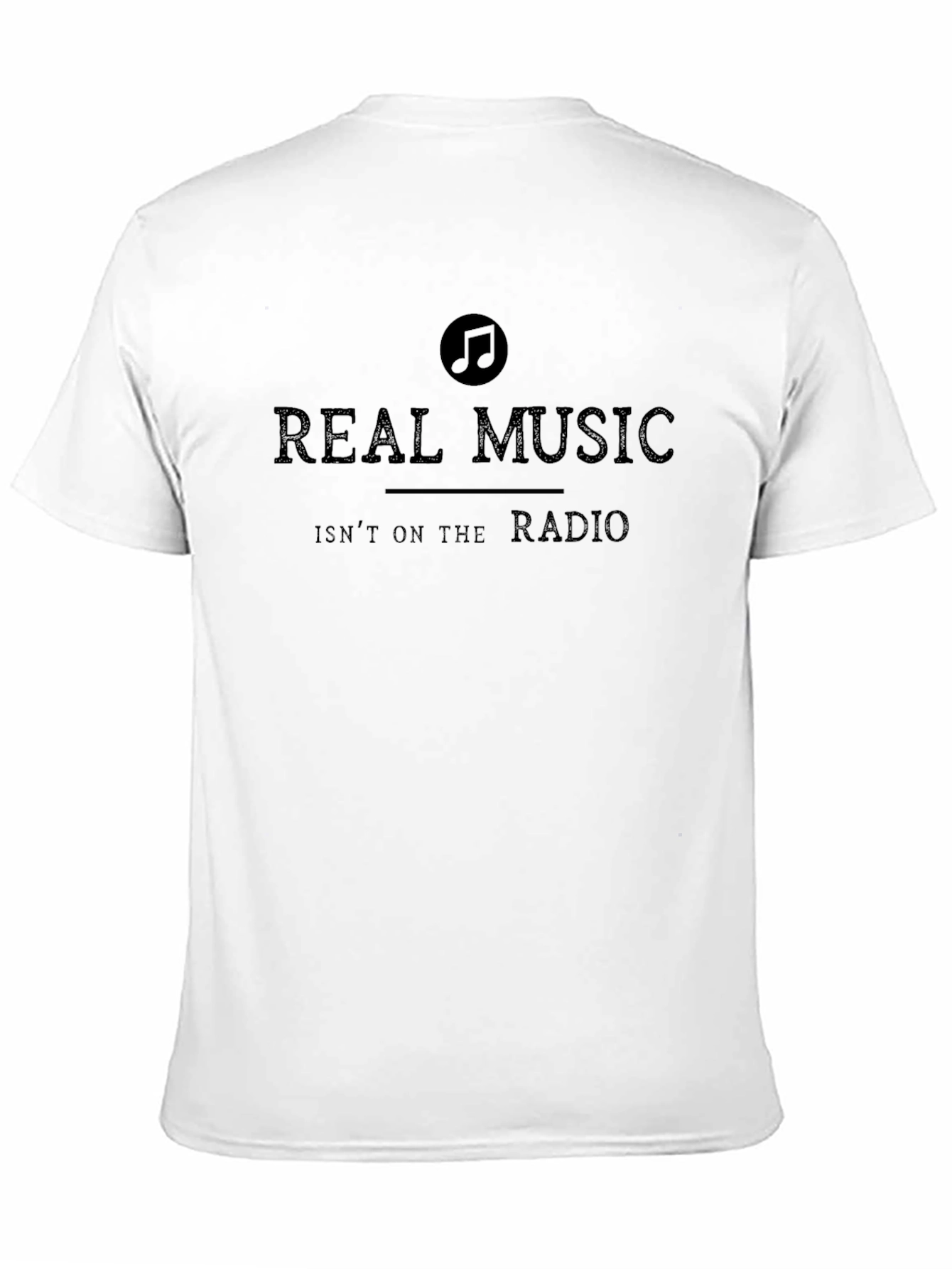 Real Music Mens Black Graphic Tee