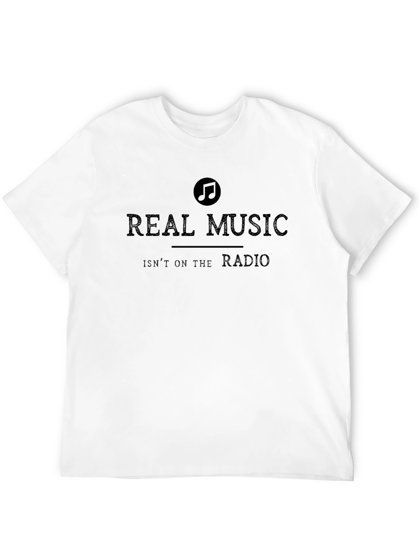 Real Music Mens Black Graphic Tee