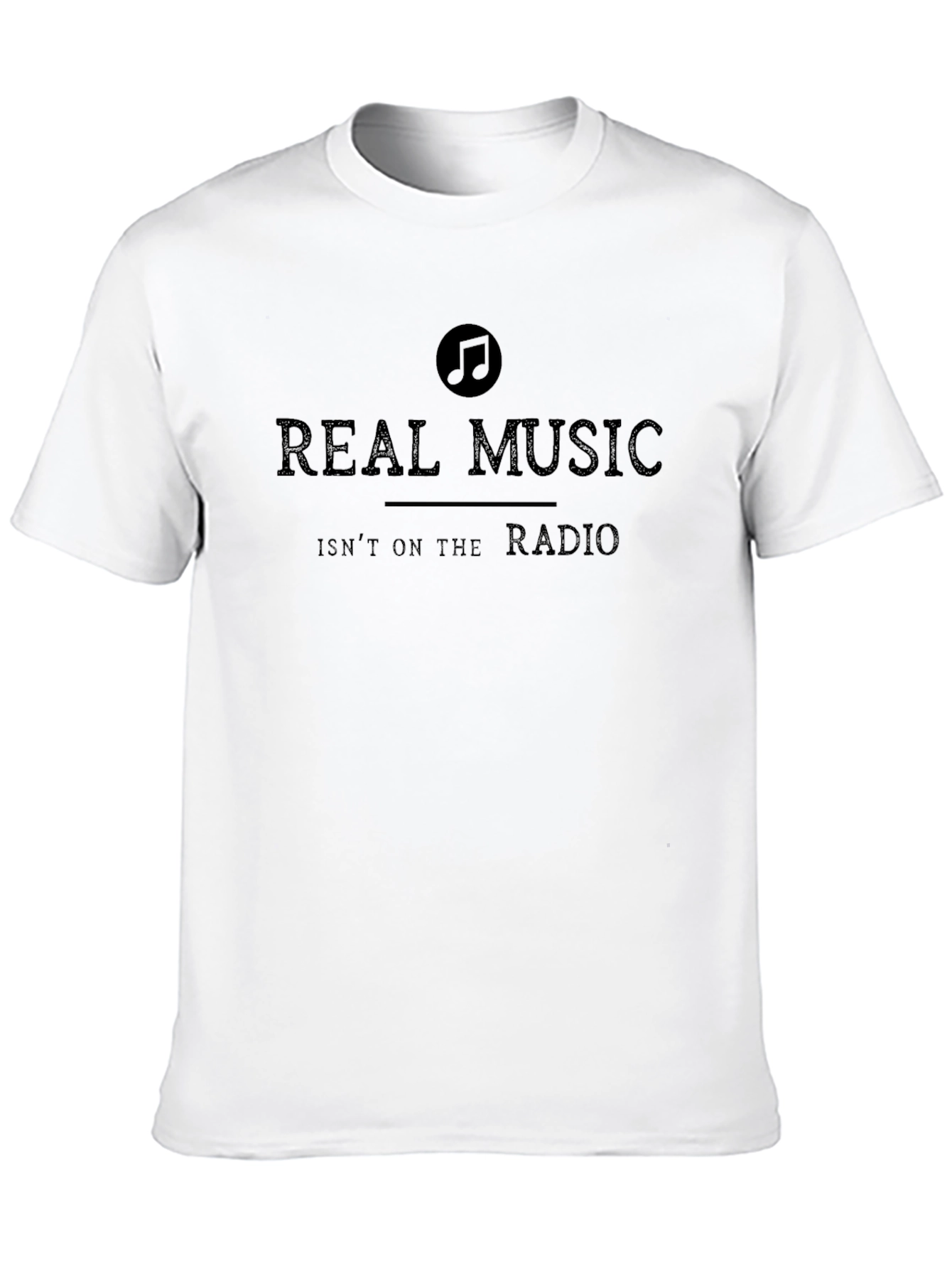 Real Music Mens Black Graphic Tee