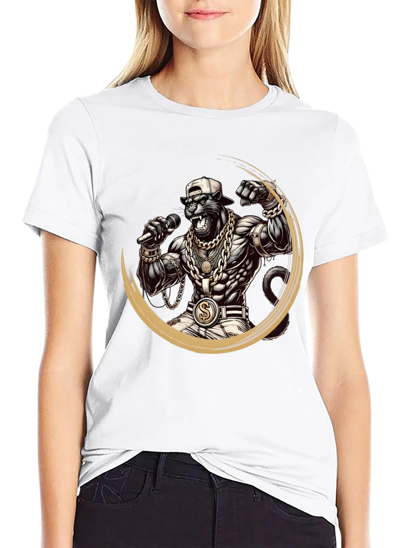 Rapper Panther Graphic Black Tee