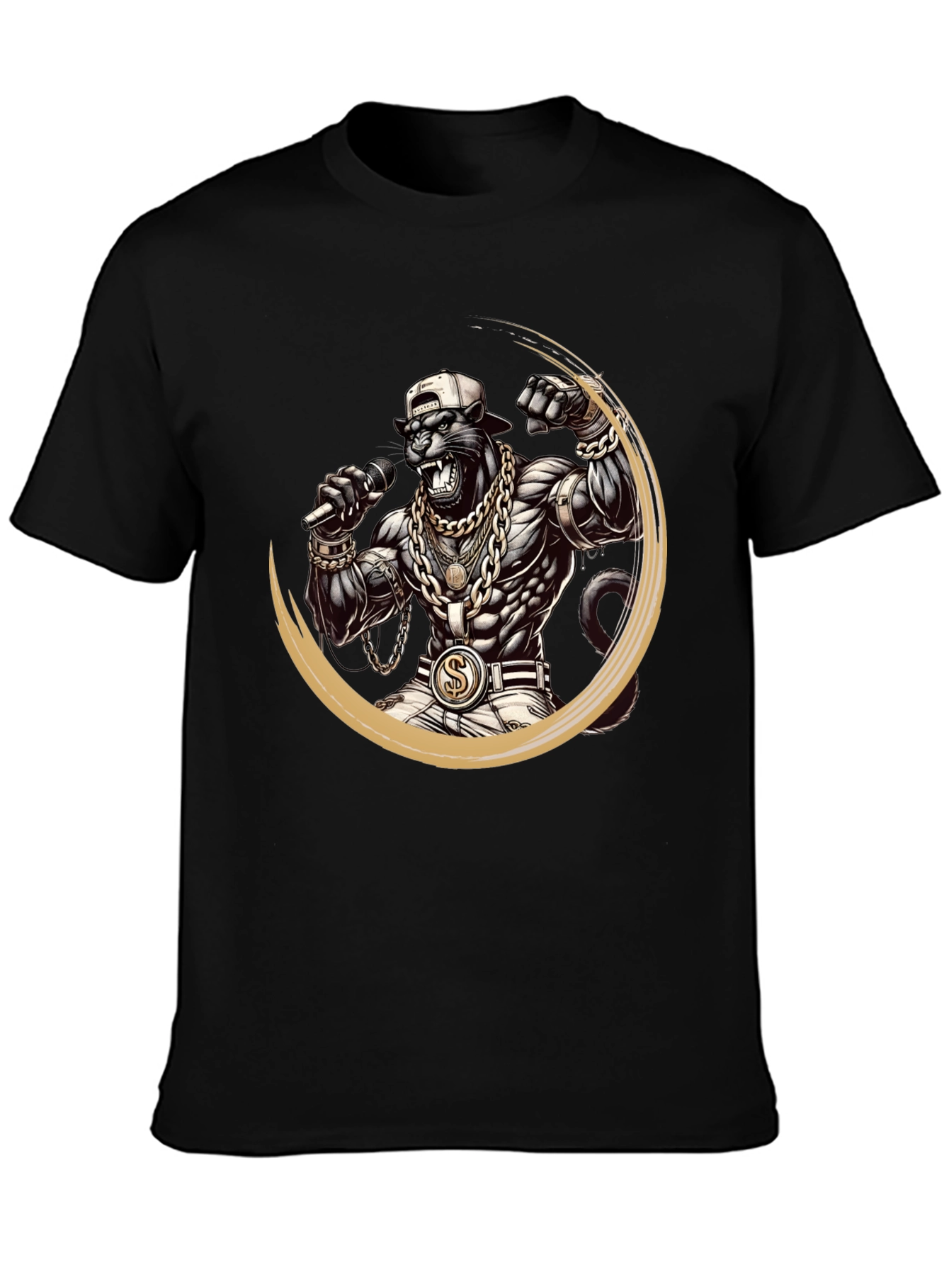 Rapper Panther Graphic Black Tee