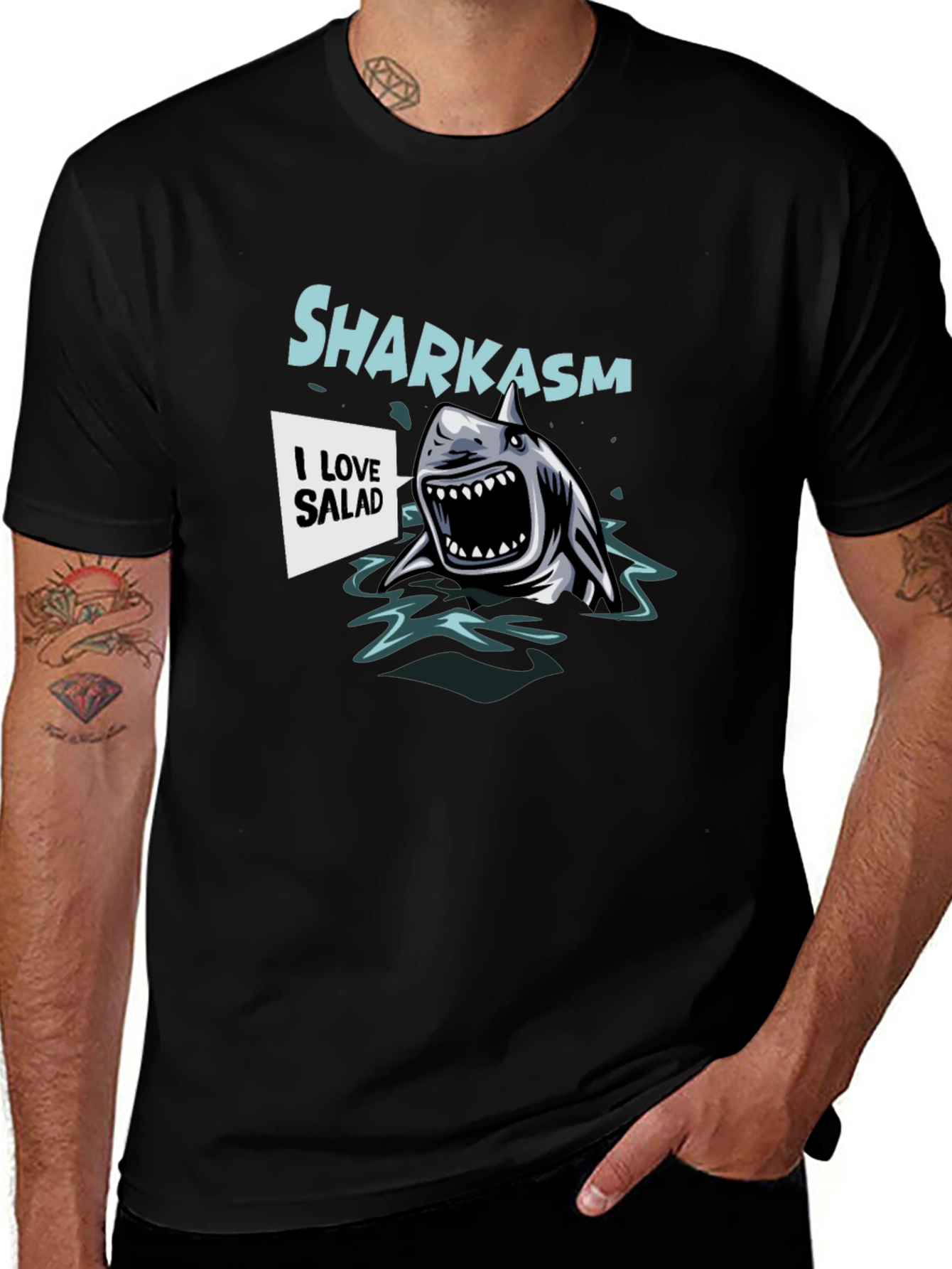 Sharkasm Salad Lover Graphic T-Shirt