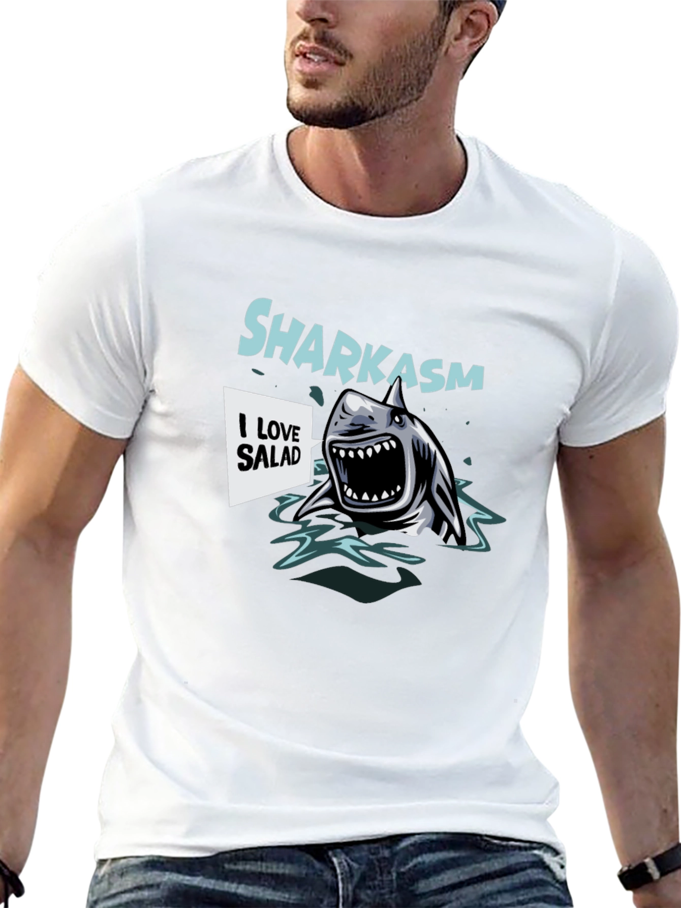 Sharkasm Salad Lover Graphic T-Shirt
