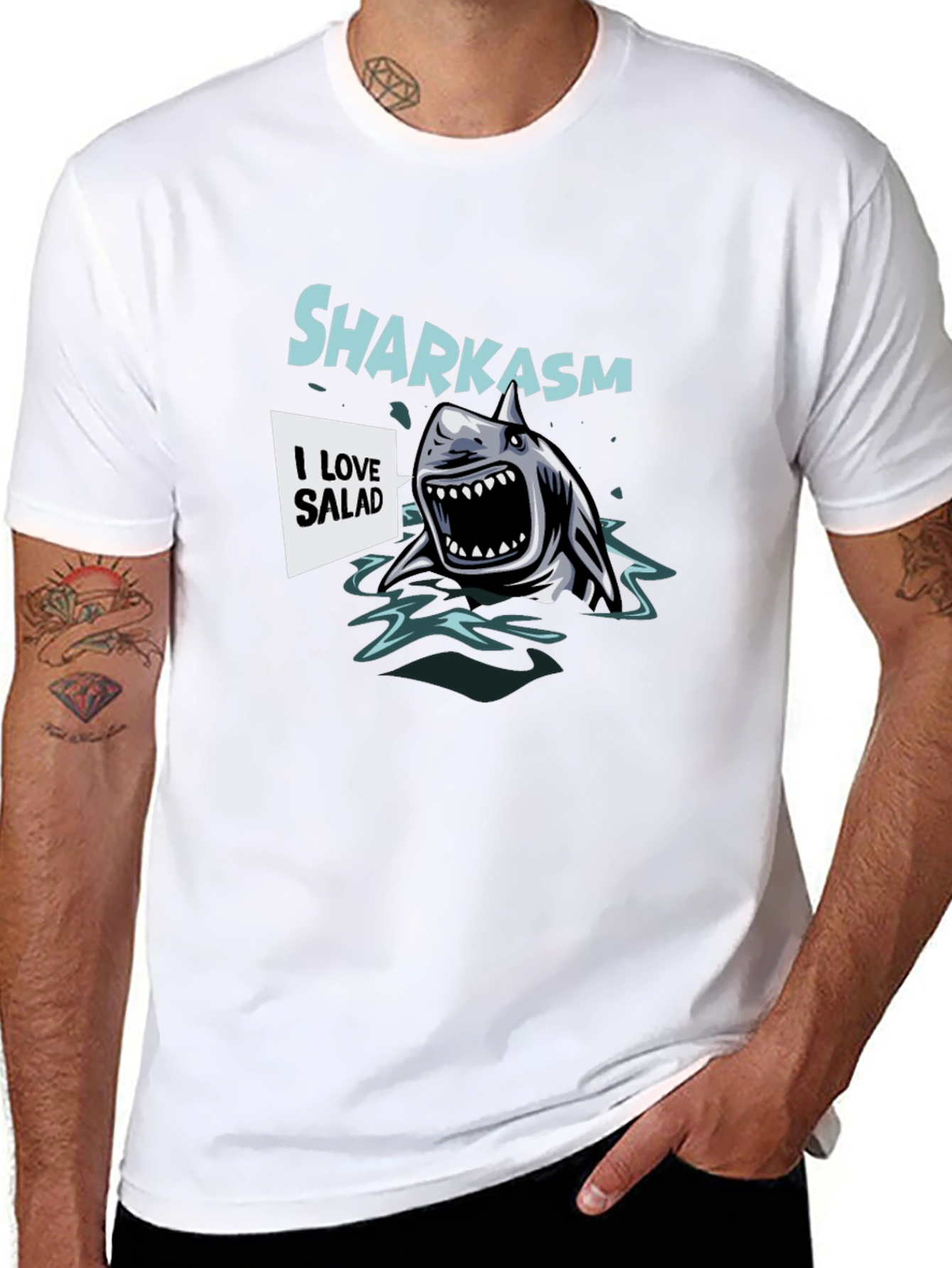 Sharkasm Salad Lover Graphic T-Shirt