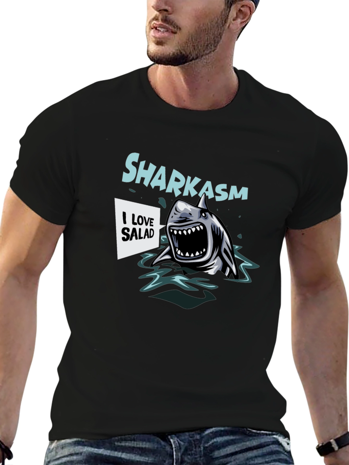 Sharkasm Salad Lover Graphic T-Shirt
