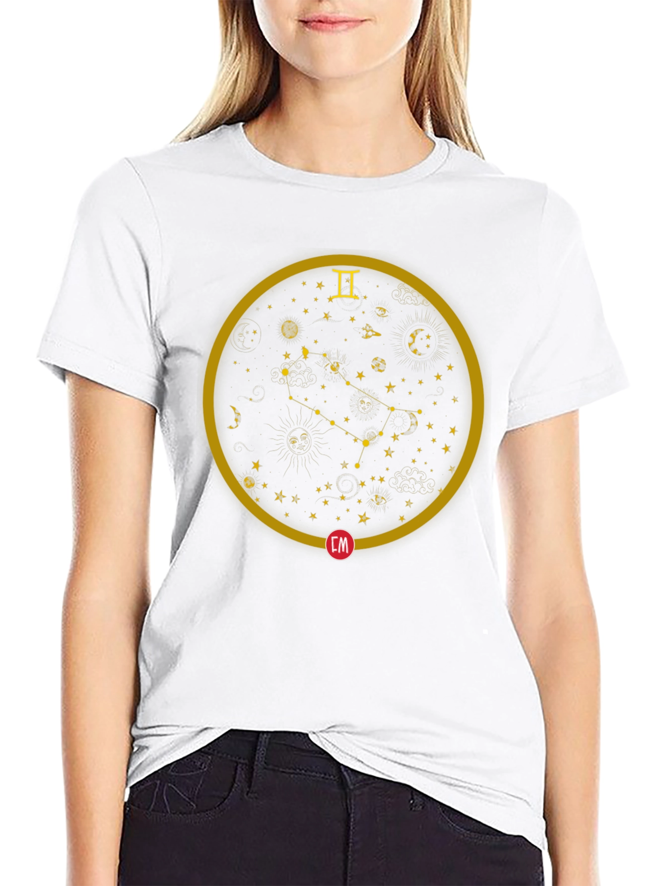 Gemini Constellation Graphic Print T-Shirt